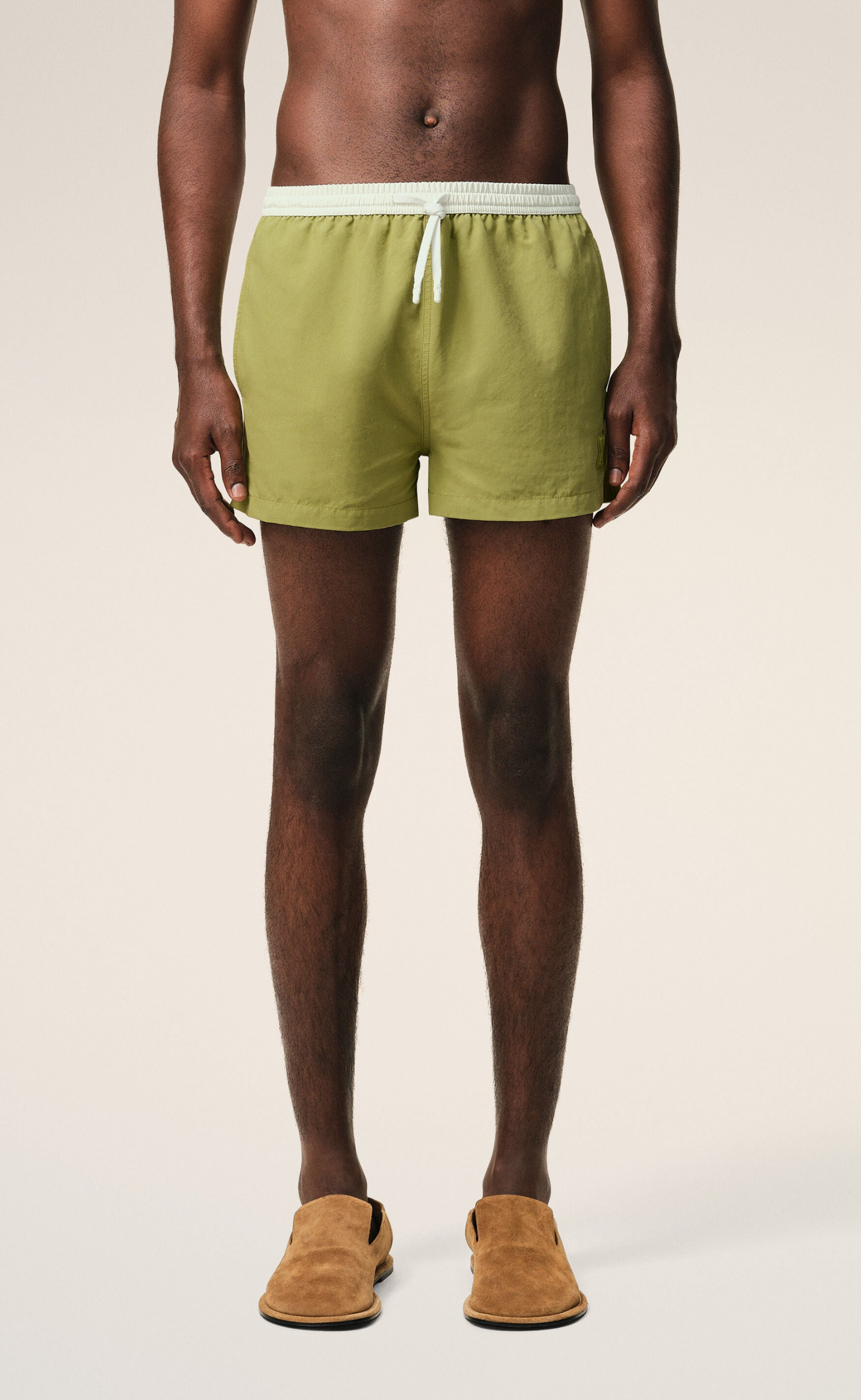 NYLON SWIMSUIT MATCHA SHORTS