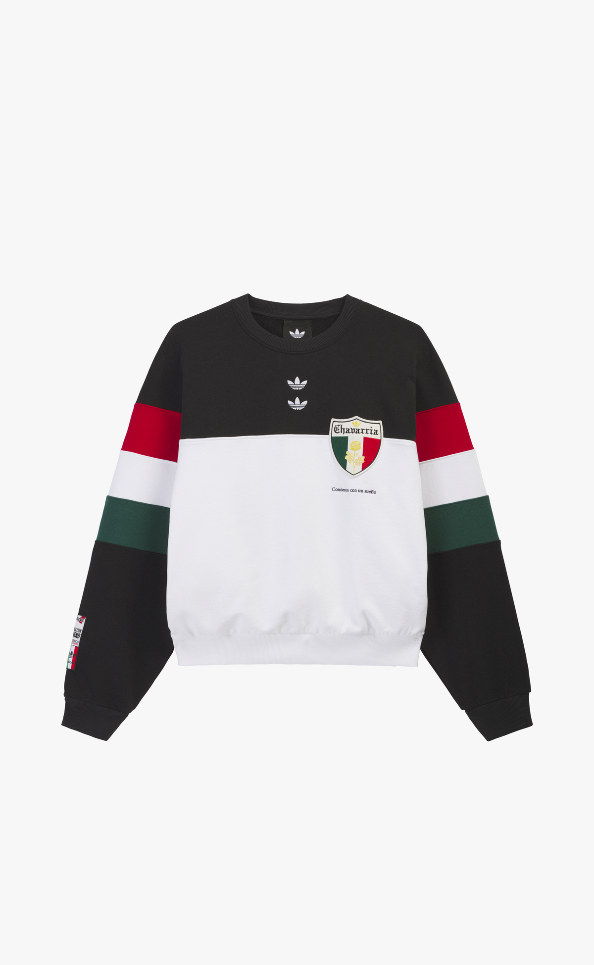 CHAVARRIA FLEECE BLACK WHITE CREWNECK