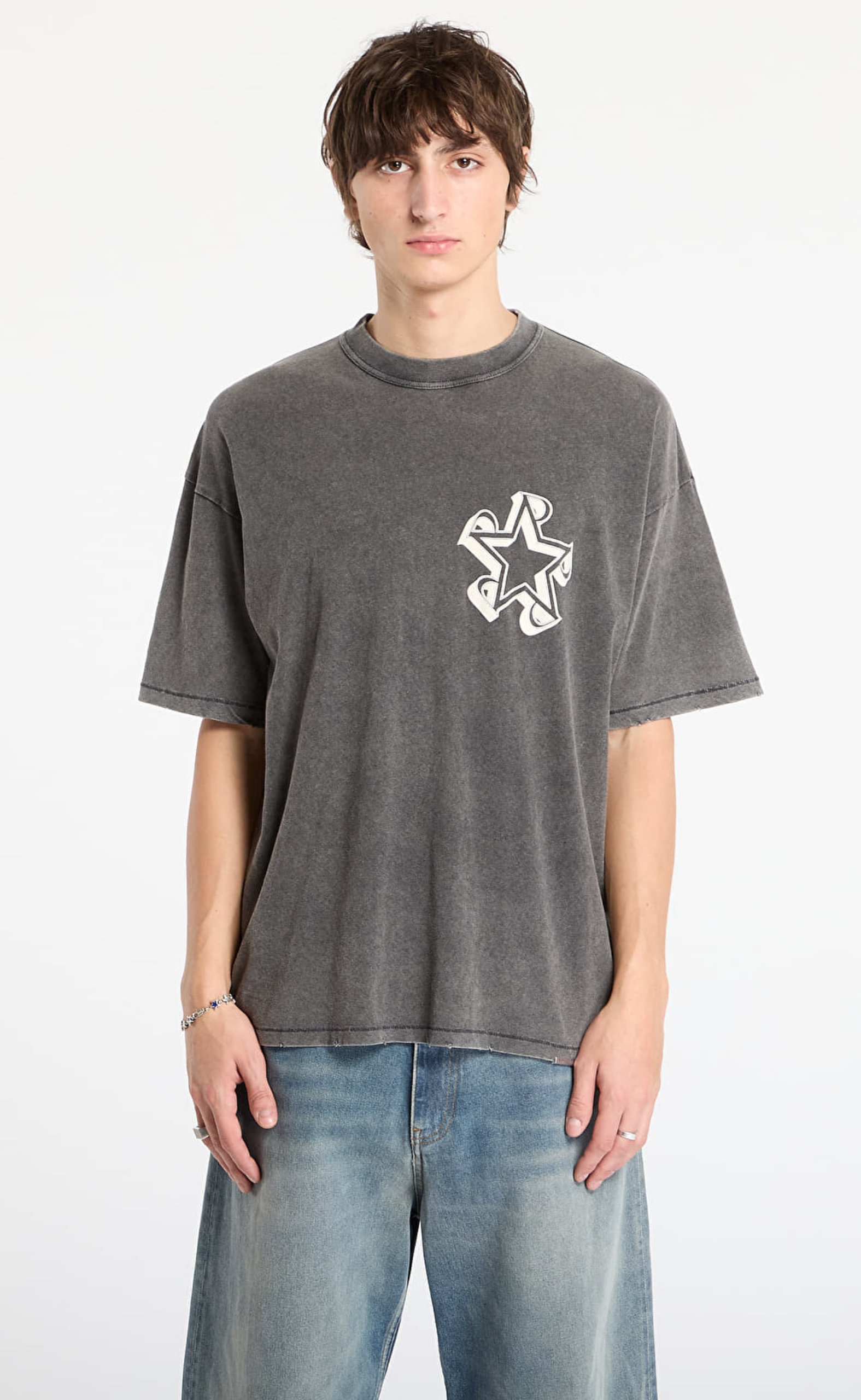 REPRESENT INITIAL STAR VINTAGE GREY T-SHIRT