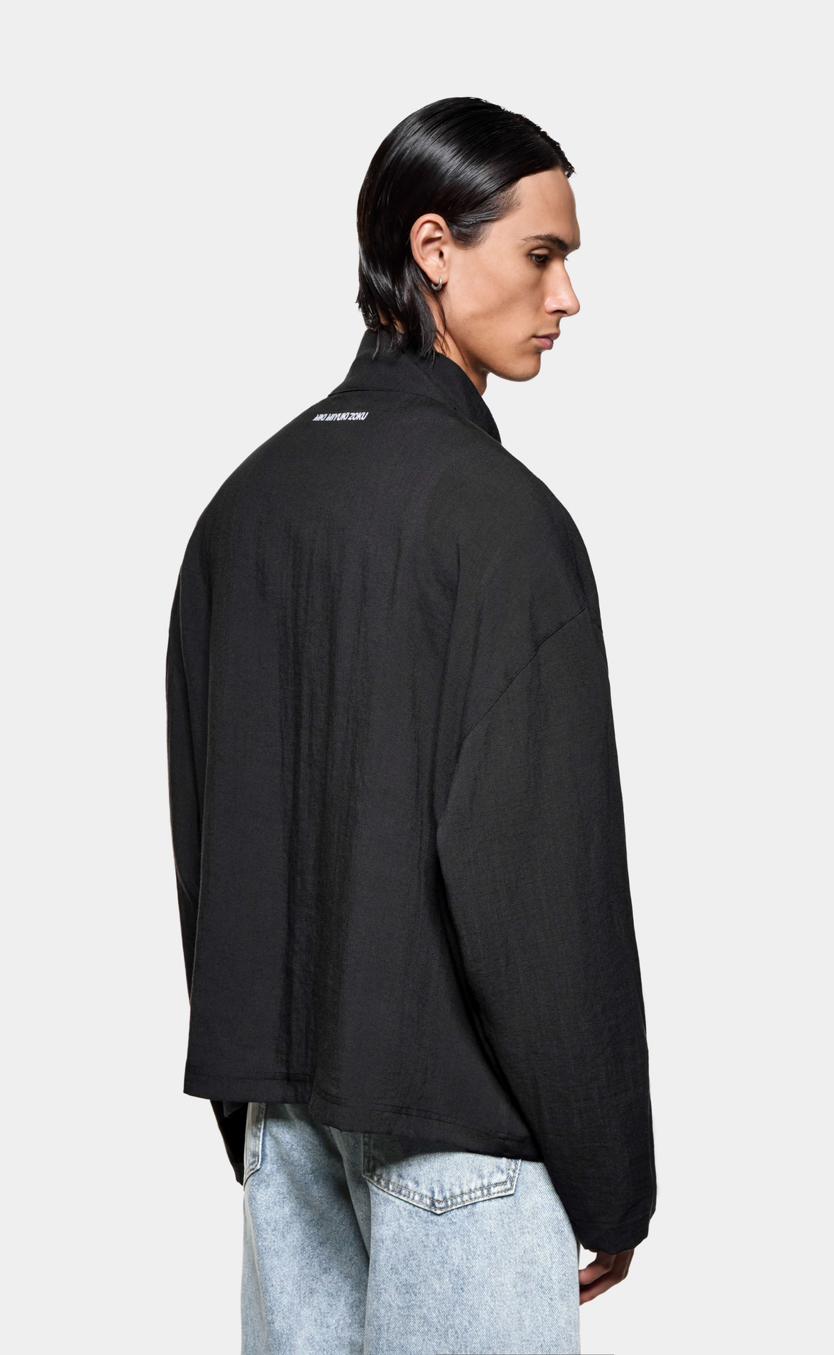 DRAPE SLUB TRACK BLACK JACKET