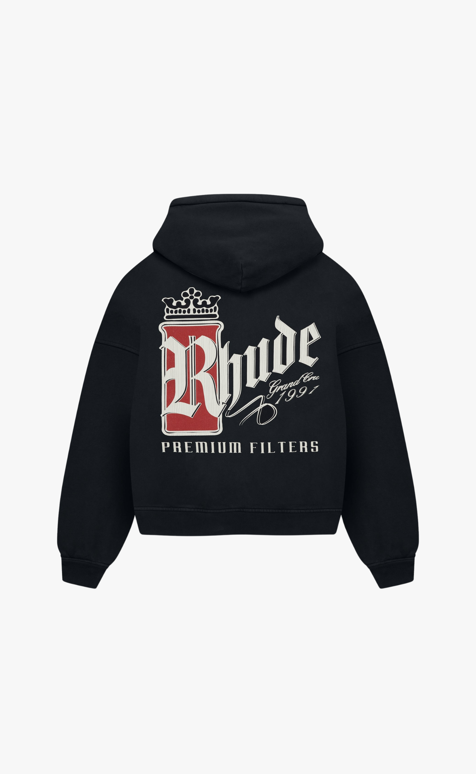 RHUDE FUMAR 91 VINTAGE BLACK ZIP UP HOODIE