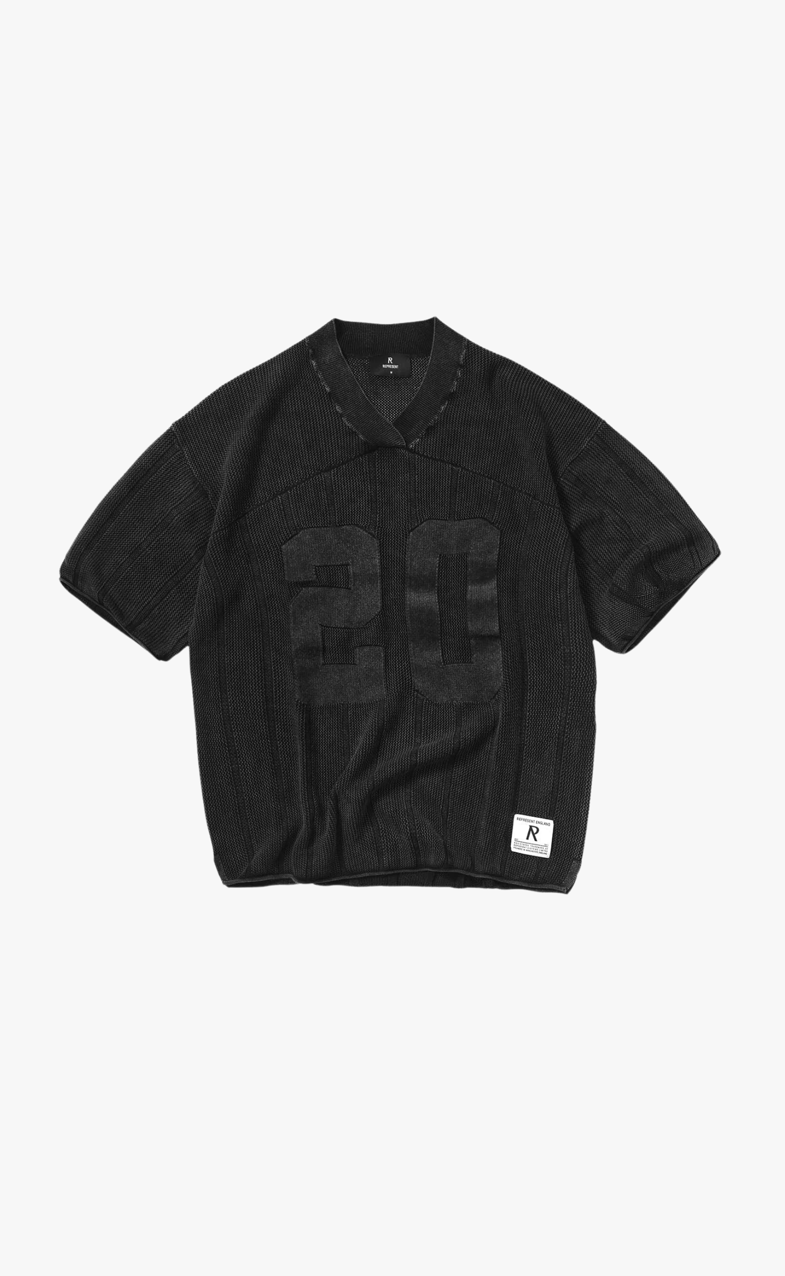 KNITTED VARSITY JERSEY VINTAGE GREY T-SHIRT