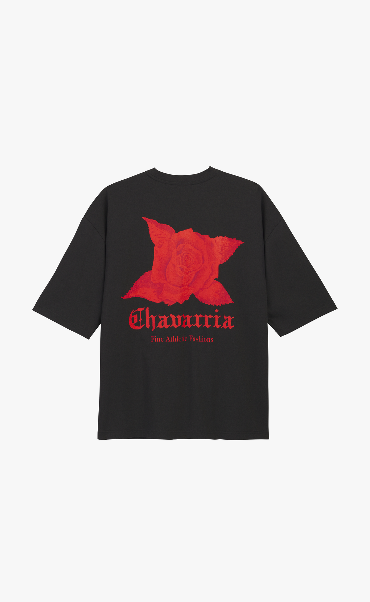 CHAVARRIA DARK ROSE BLACK T-SHIRT