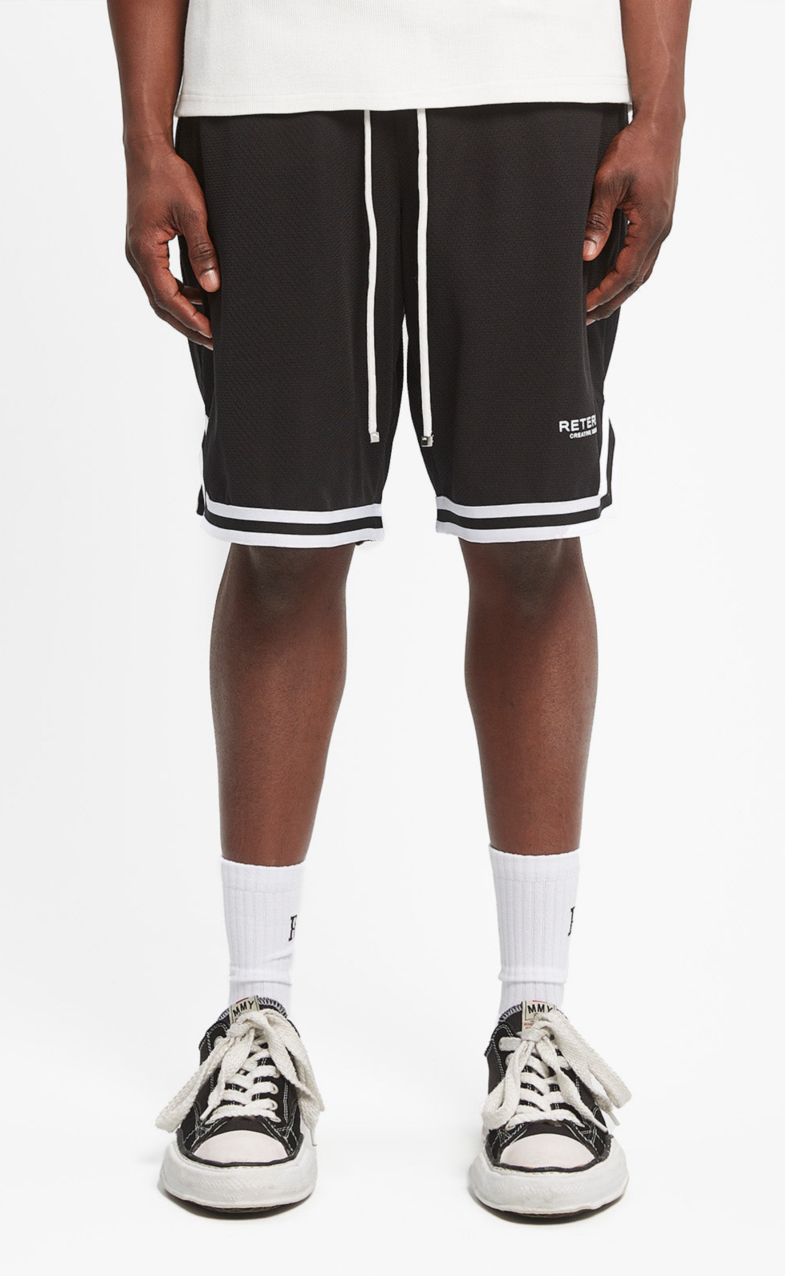 CREATIVE DEPT MESH BLACK SHORTS