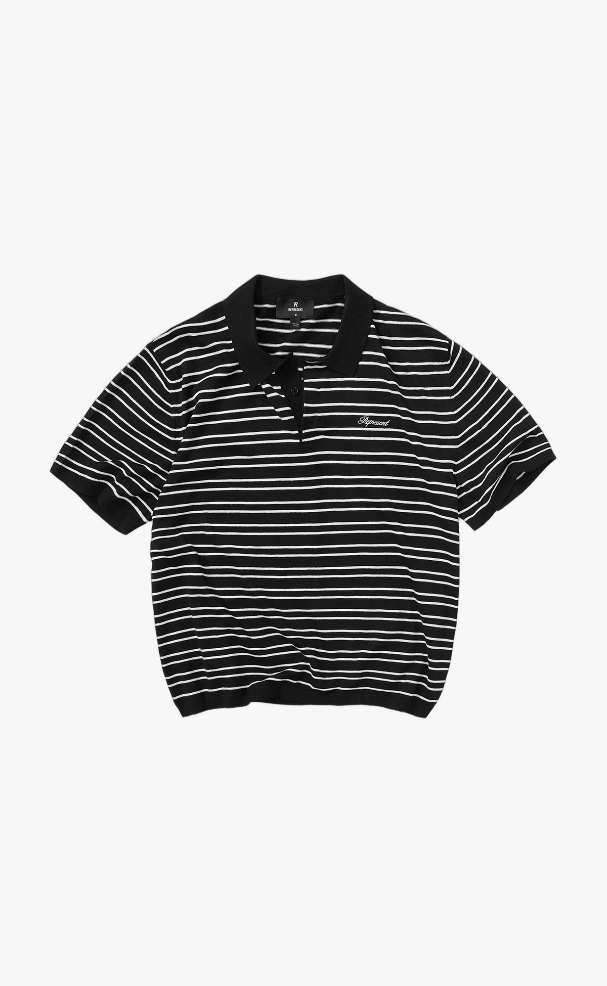 CALIFORNIA STRIPED POLO JET BLACK T-SHIRT