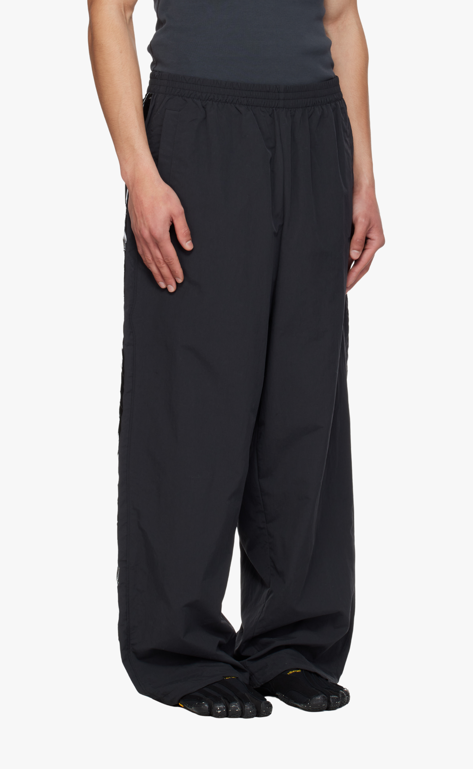 TAPED BLACK TRACK SWEATPANTS