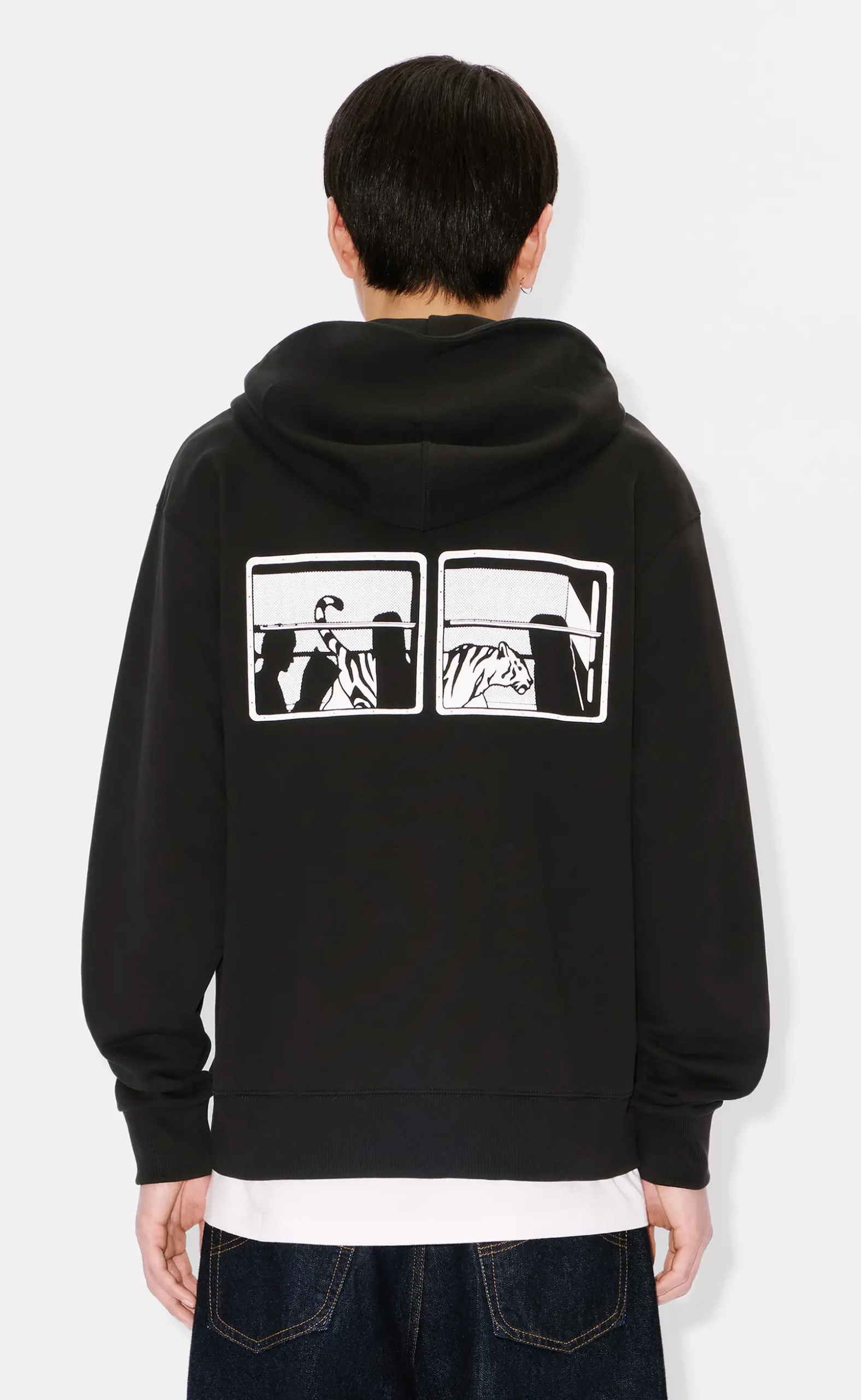 KENZO CITY CLASSIC FULL BLACK ZIP HOODIE