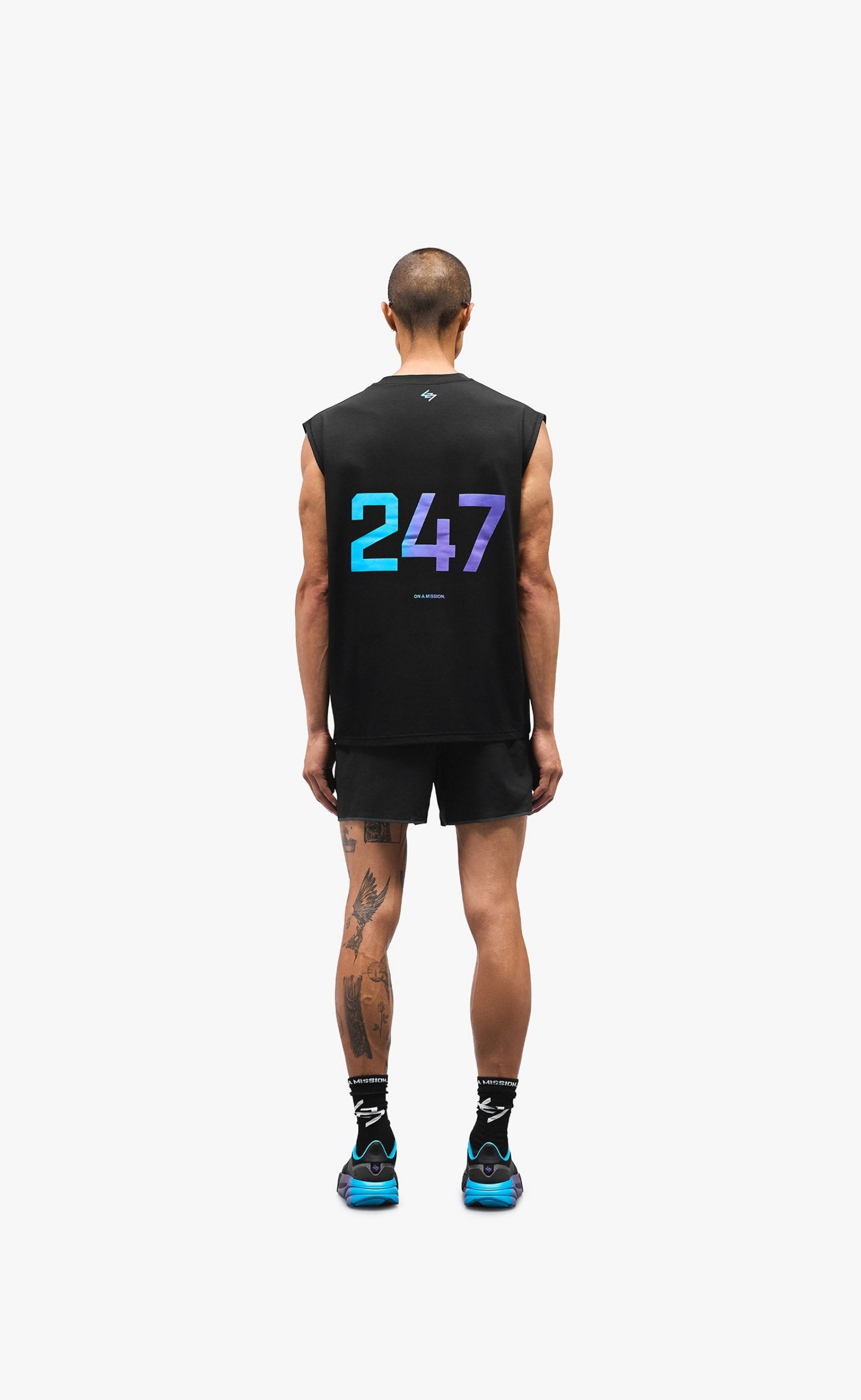 247 OVERSIZED TANK BLACK PURPLE T-SHIRT