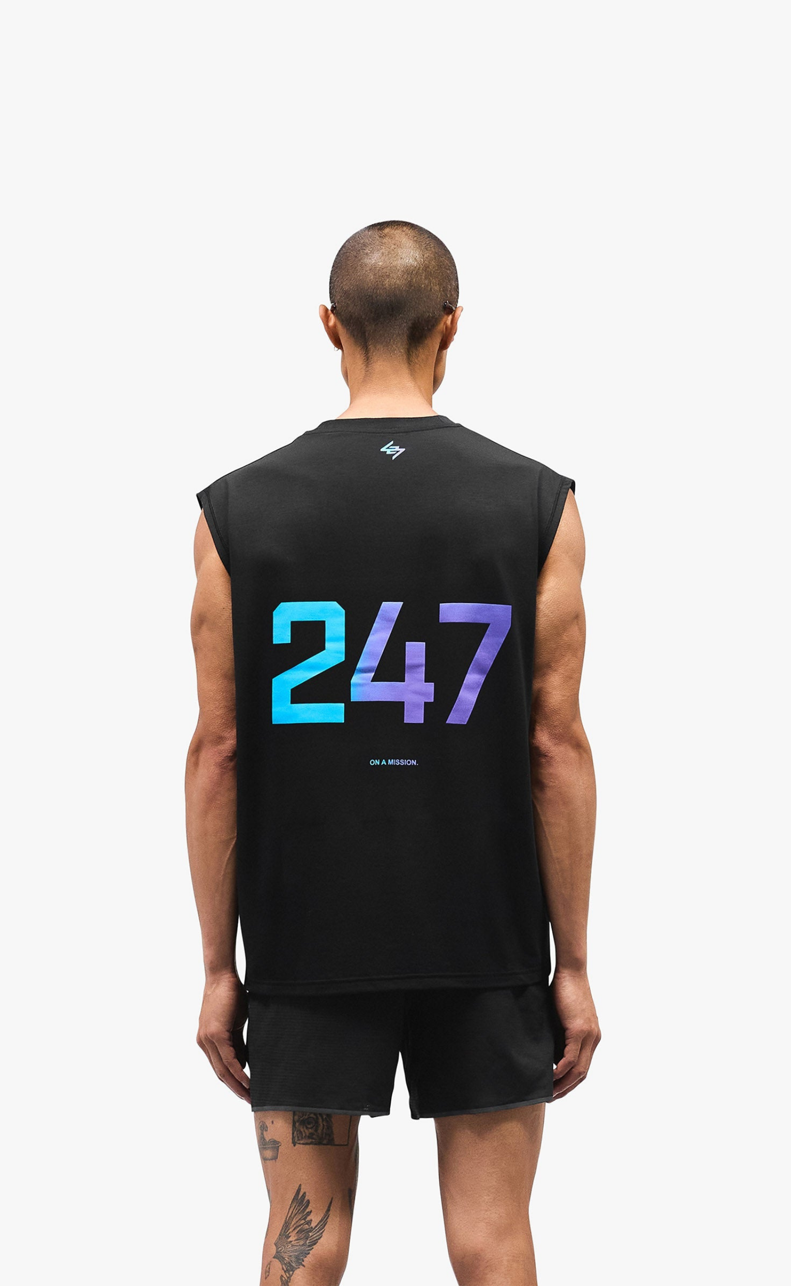 247 OVERSIZED TANK BLACK PURPLE T-SHIRT