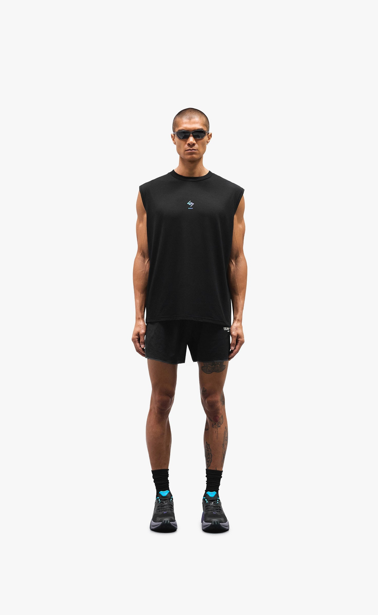 247 OVERSIZED TANK BLACK PURPLE T-SHIRT