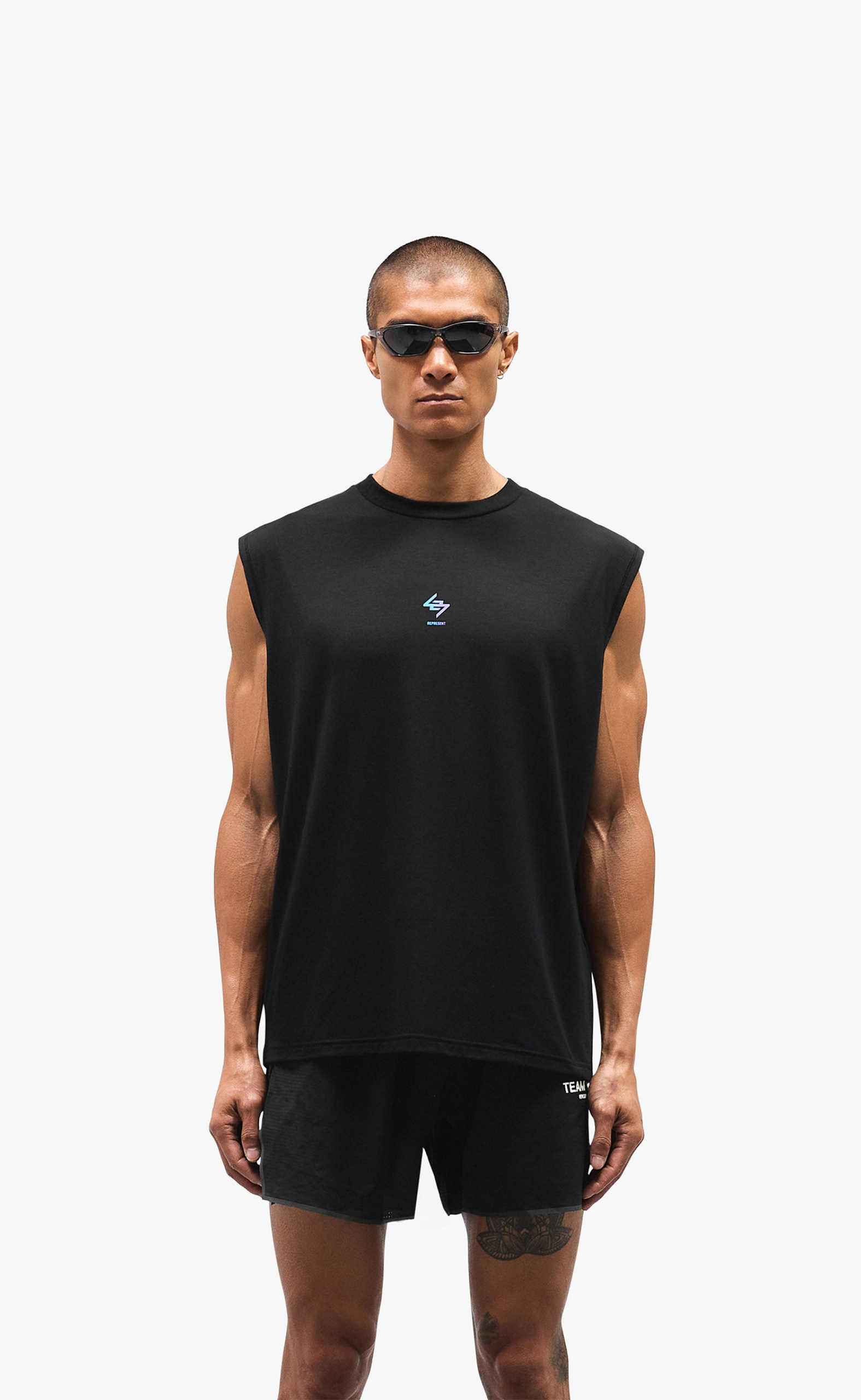247 OVERSIZED TANK BLACK PURPLE T-SHIRT