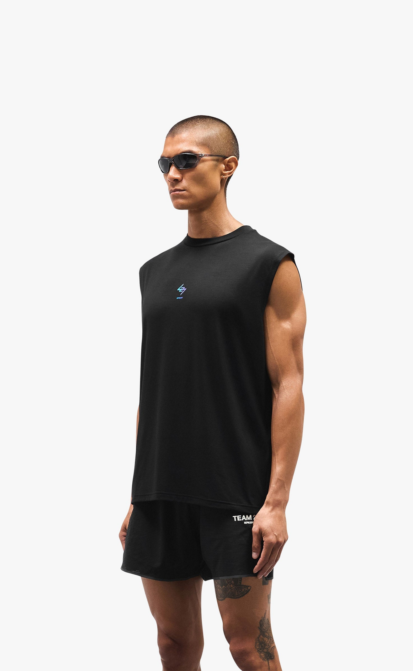 247 OVERSIZED TANK BLACK PURPLE T-SHIRT