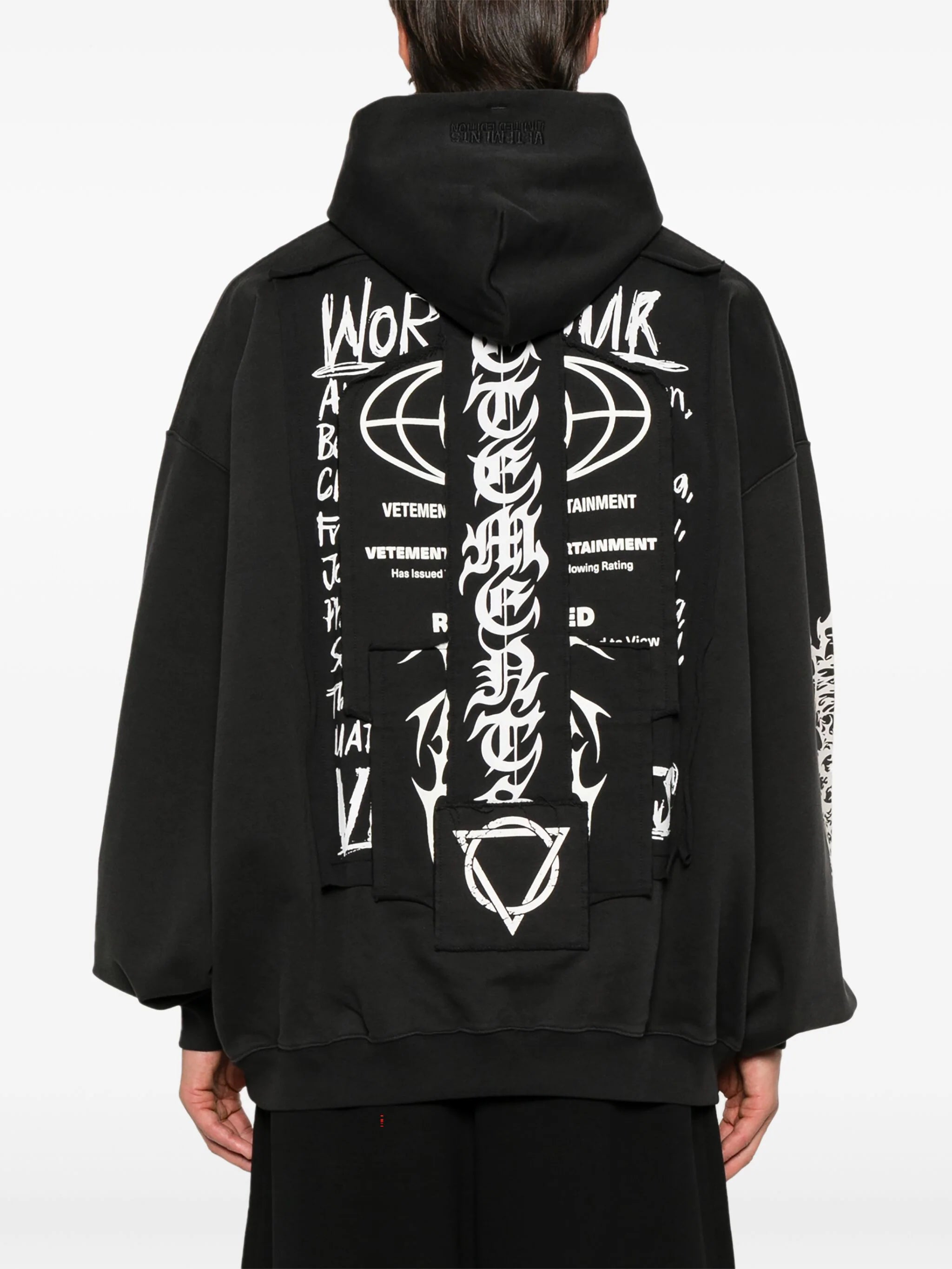 PATCHED LOGO BLACK HOODIE