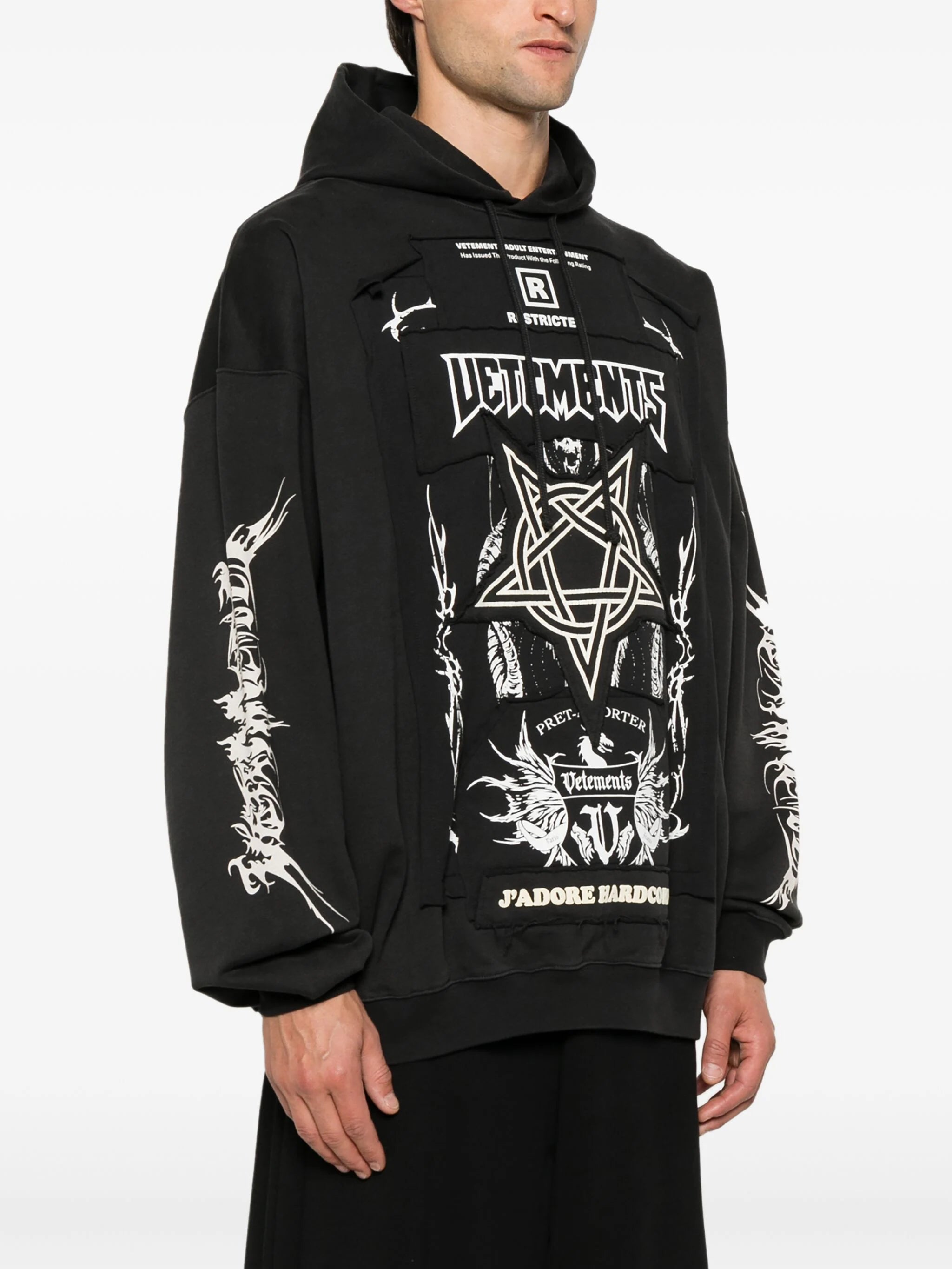 PATCHED LOGO BLACK HOODIE