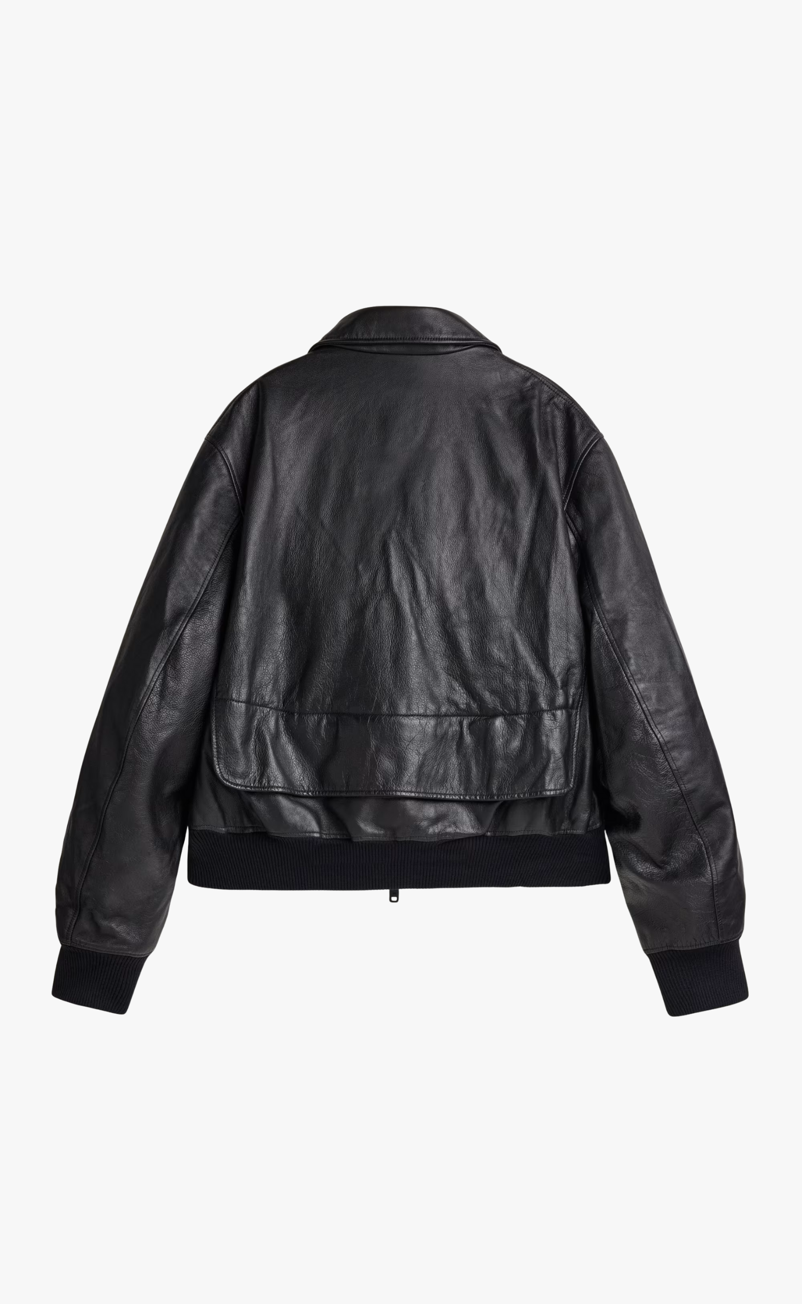 LEATHER BOMBER BLACK JACKET