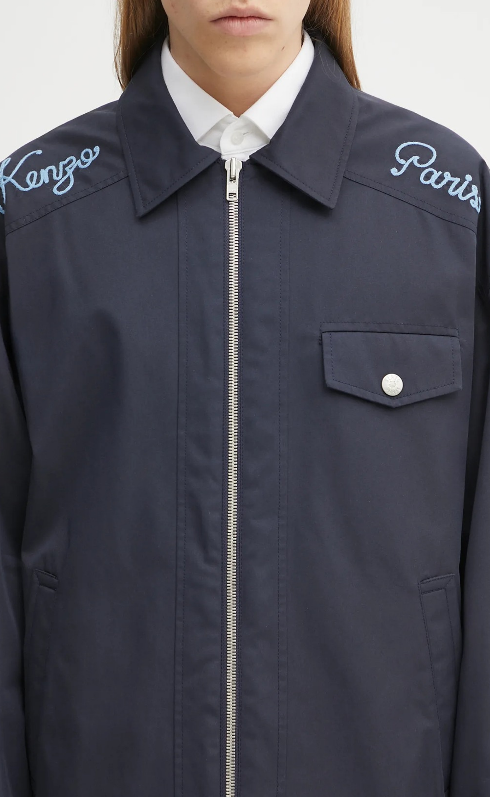KENZO PARIS CHAINSTITCH COACH BLUE BLACK JACKET