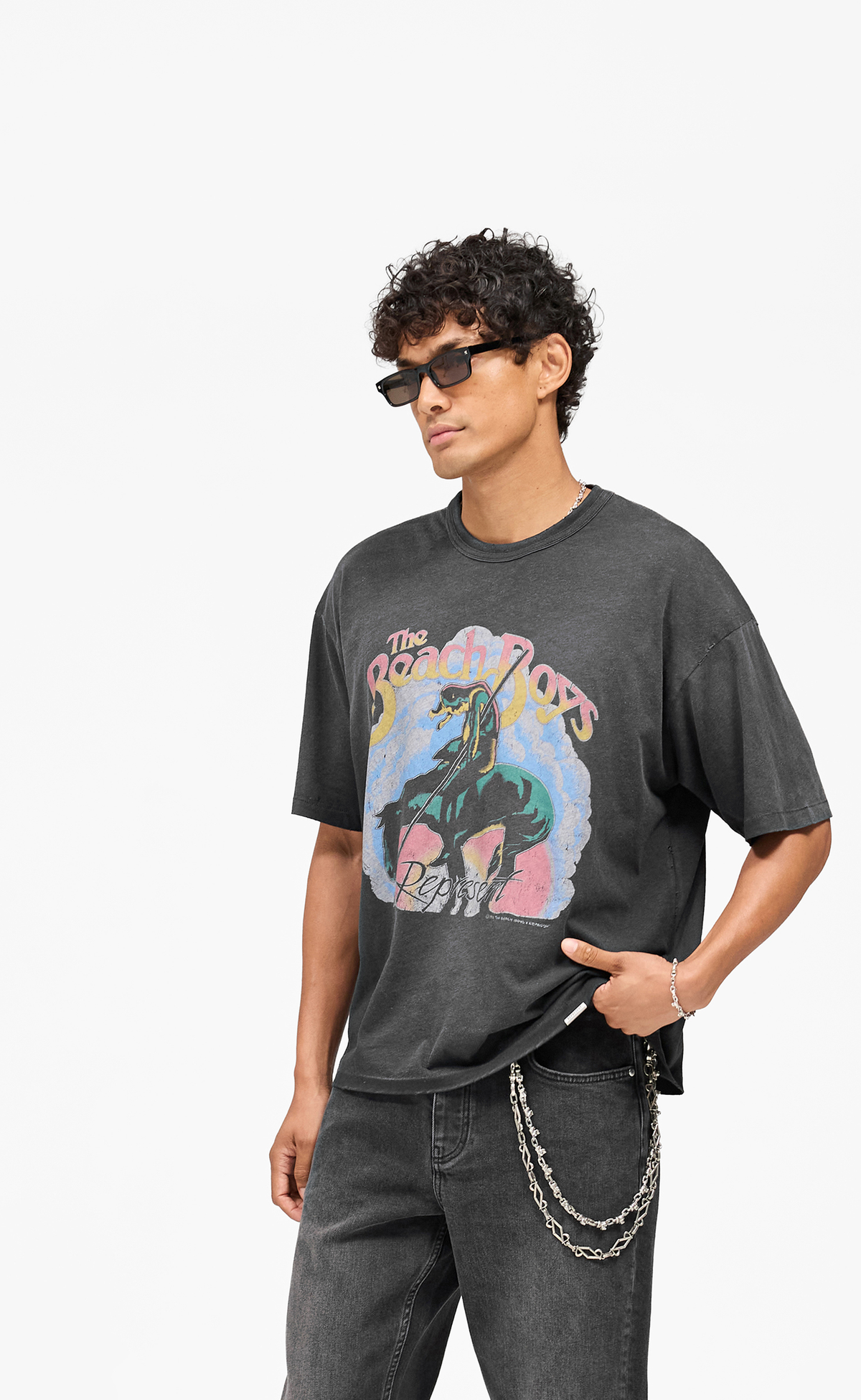 BEACH BOYS ENDLESS SUMMER STAINED BLACK T-SHIRT