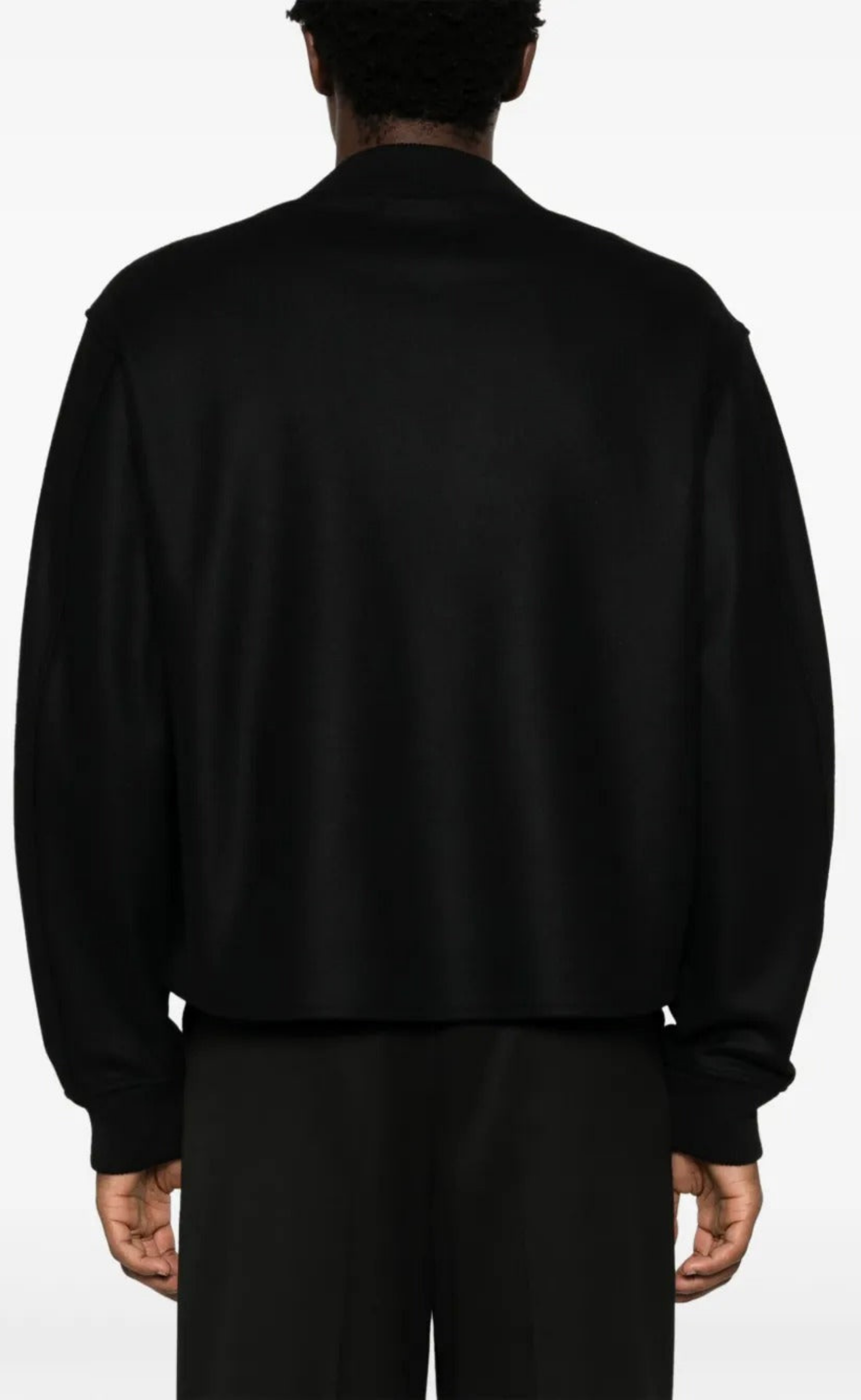  MELTON WOOL BOMBER BLACK JACKET