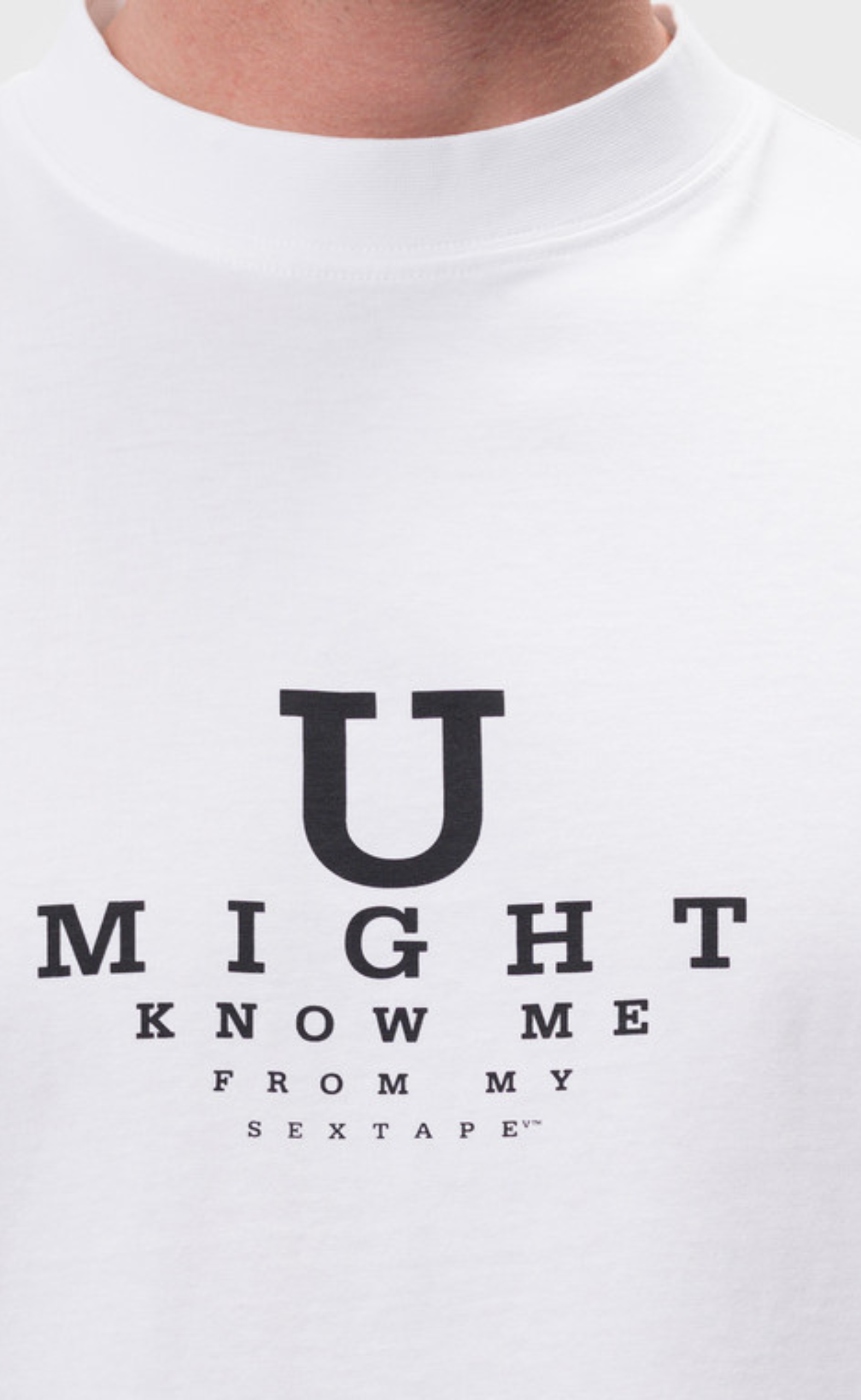 U MIGHT KNOW ME CROPPED BOXY WHITE T-SHIRT