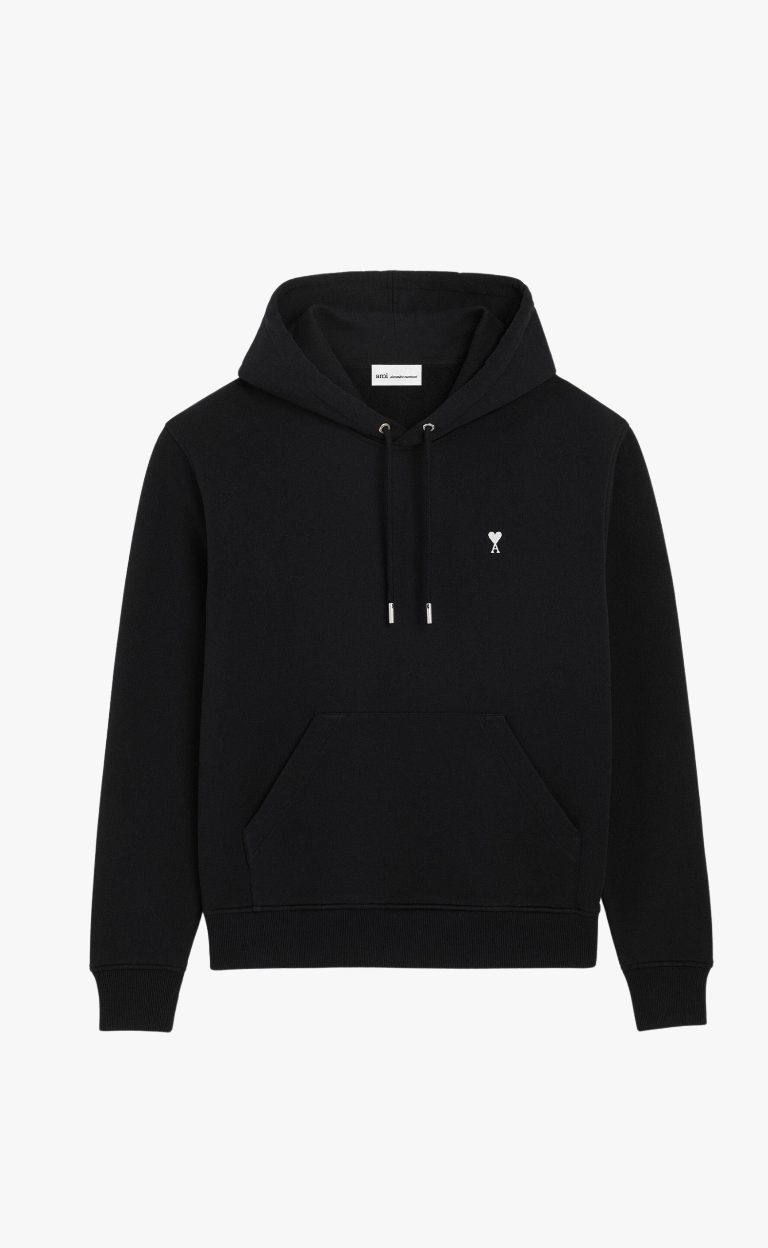 CONTRASTED AMI DE COEUR BLACK HOODIE