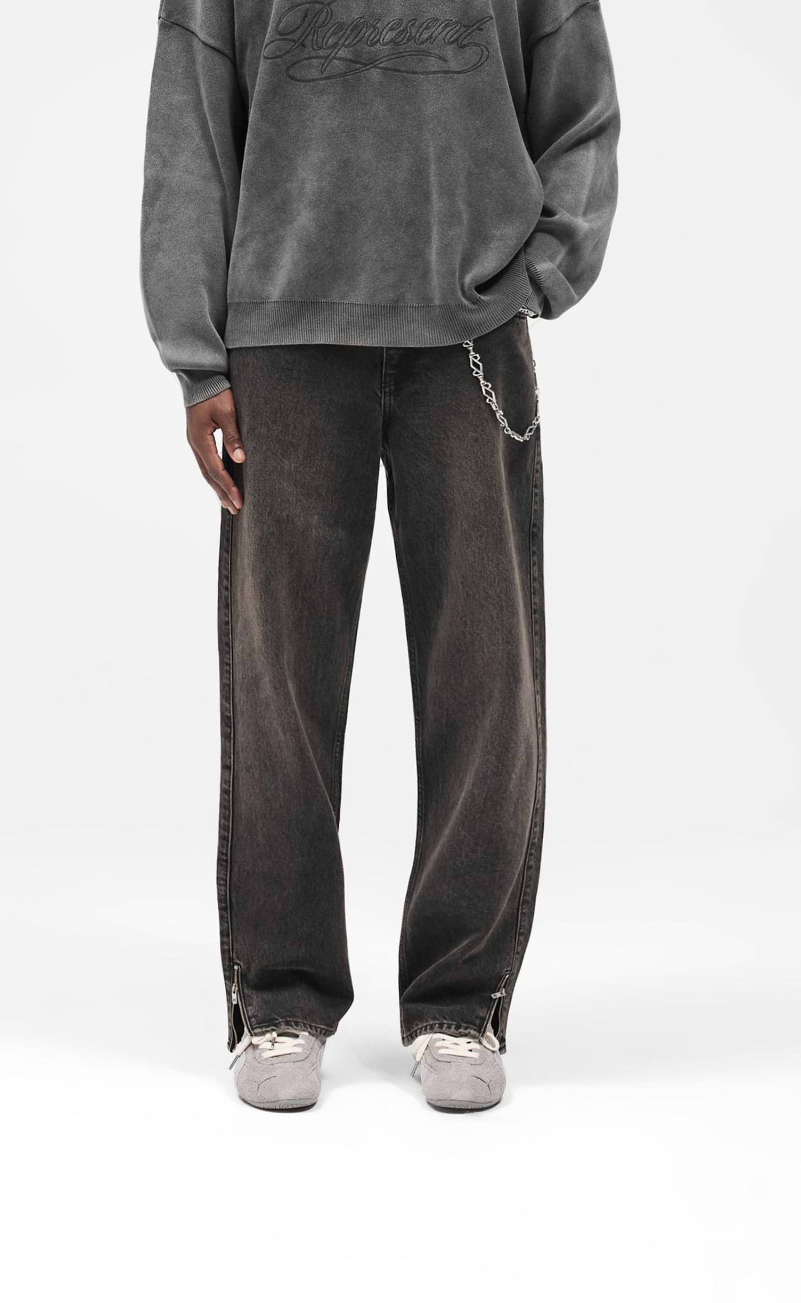 R2S SPLIT DENIM SOOT JEANS
