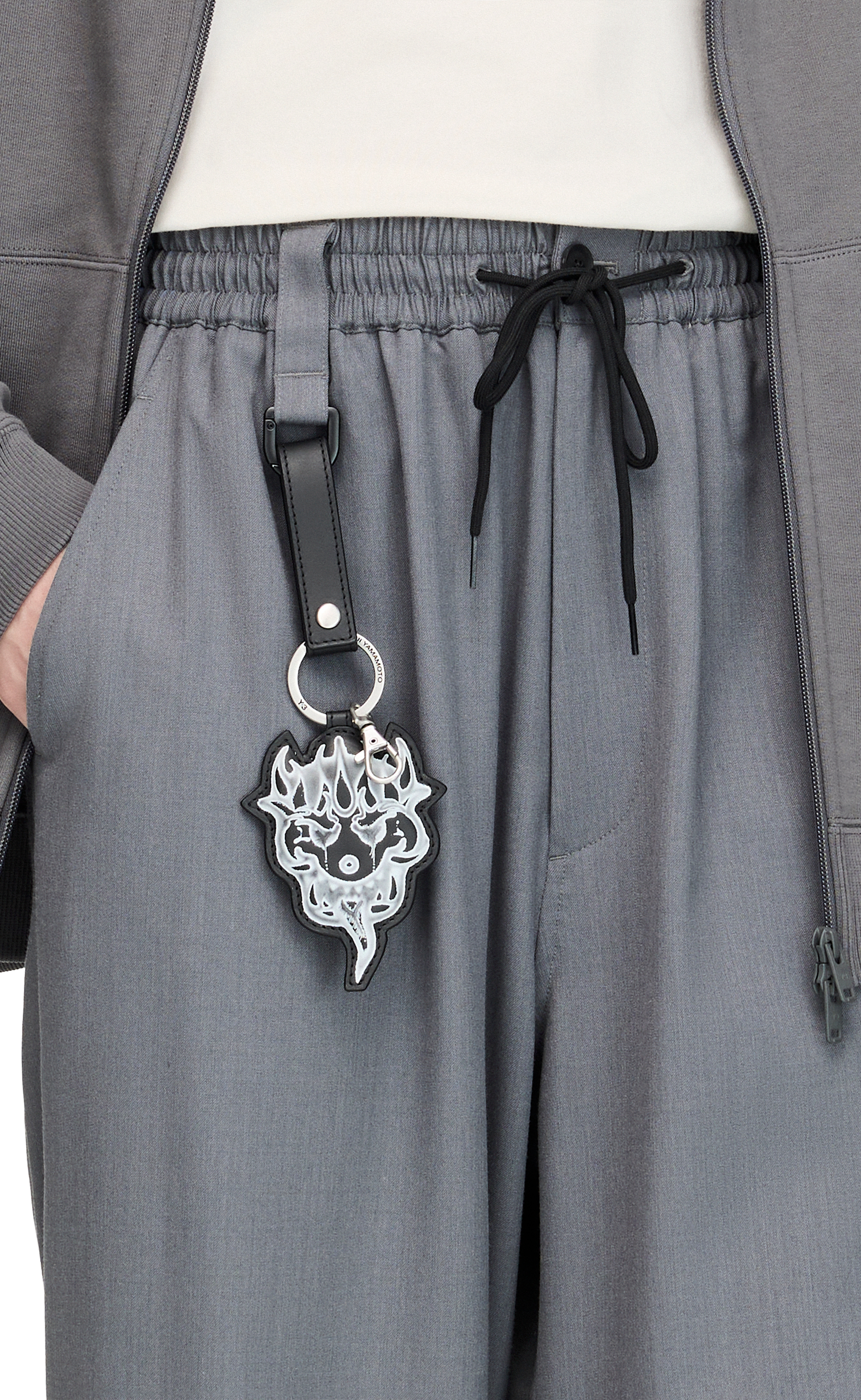 Y-3 CHITO LEATHER BLACK KEYCHAIN