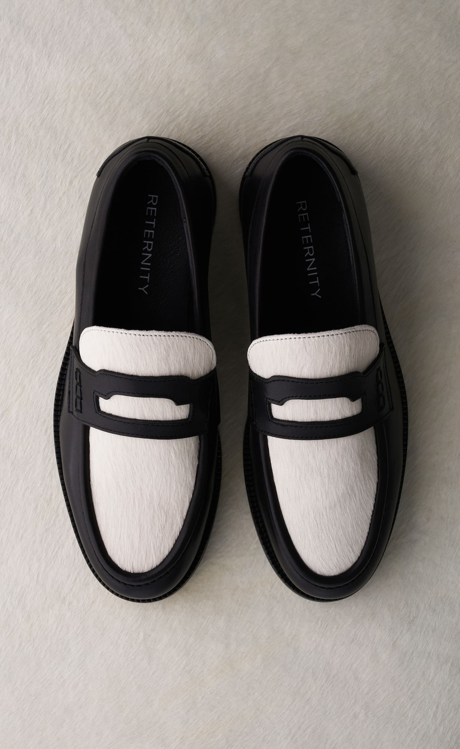 LE METROPOLITAIN  BLACK WHITE LOAFER