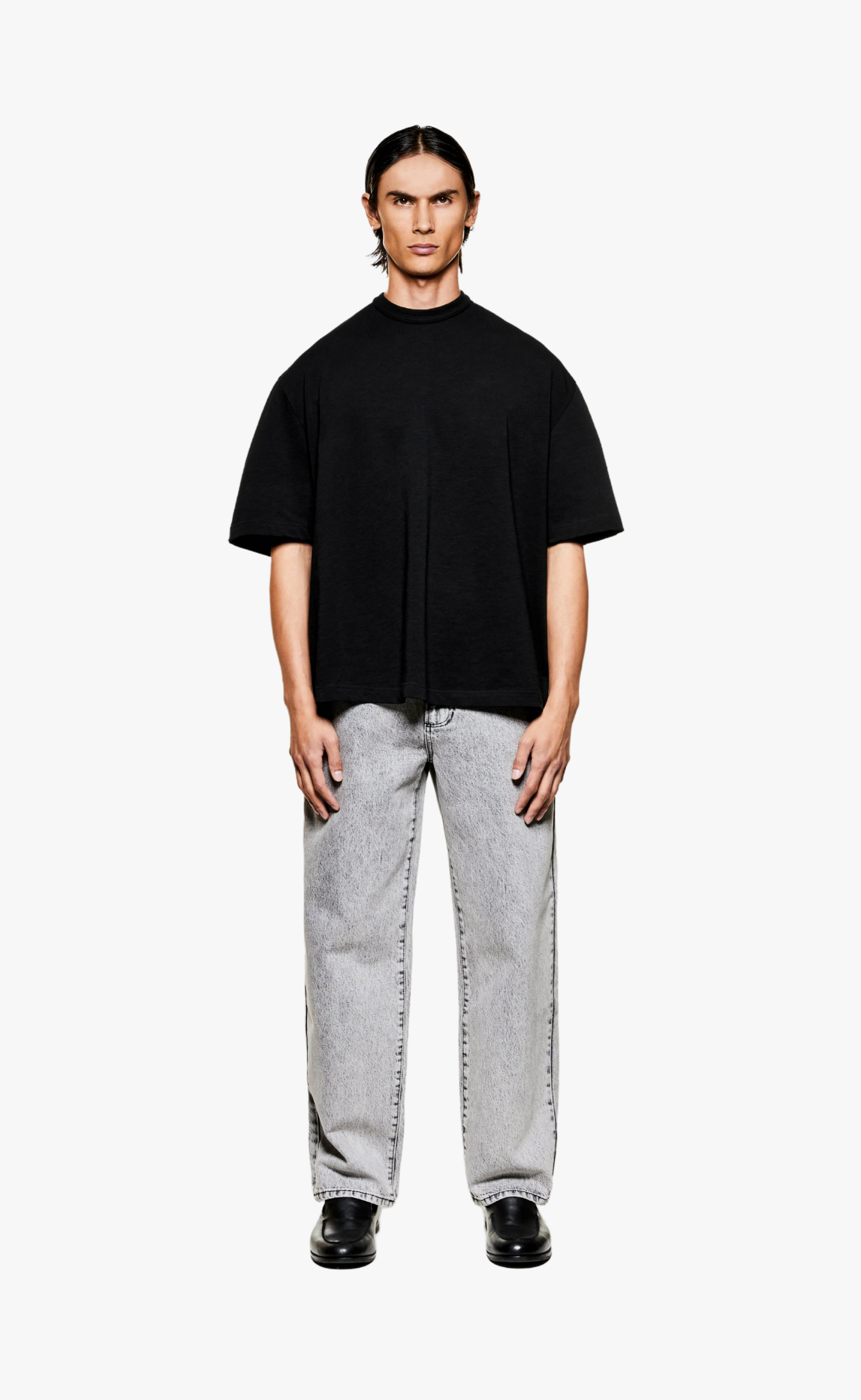 220 GSM SLUB BLACK T-SHIRT