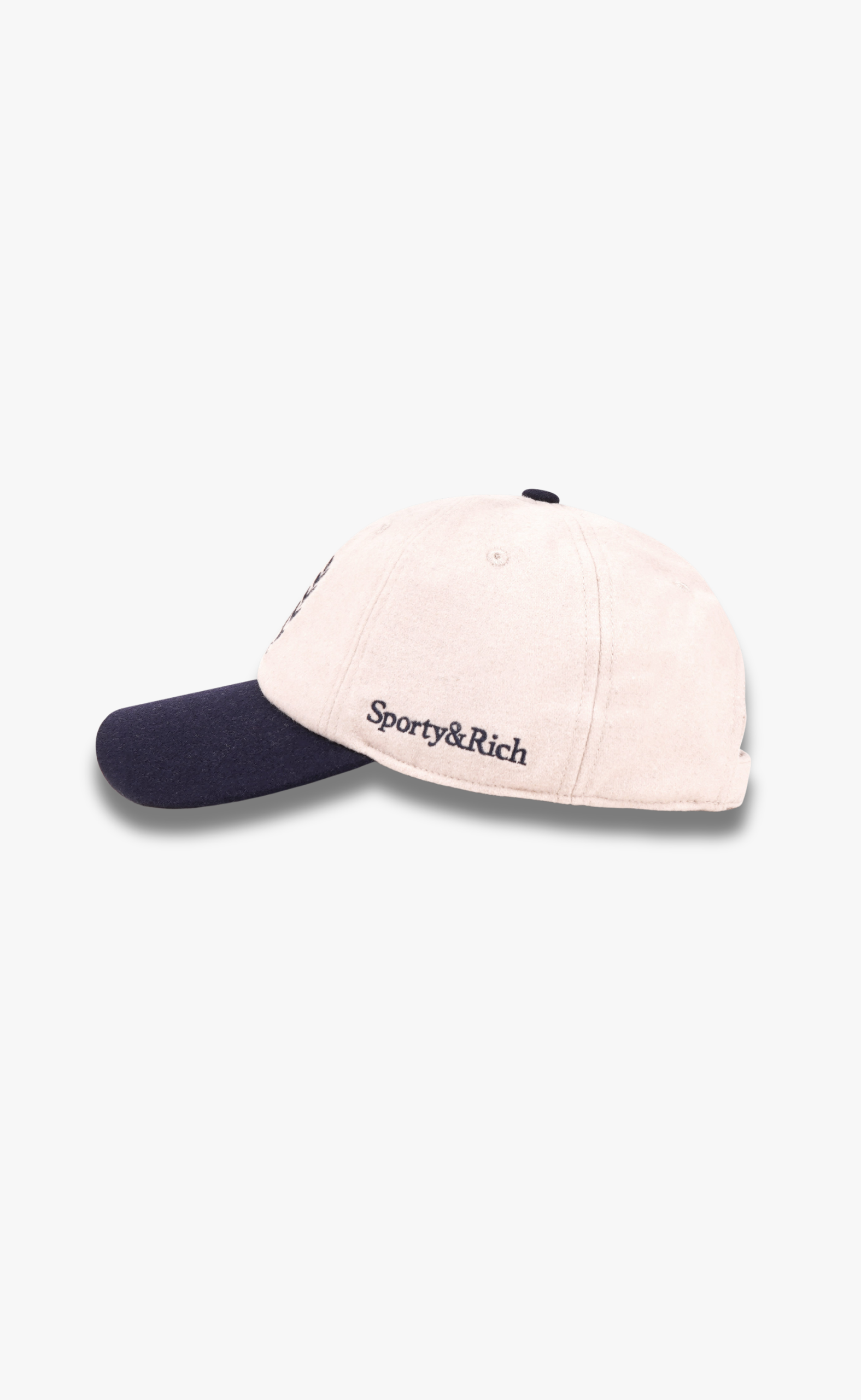 NY CREST WOOL ECRU NAVY HAT