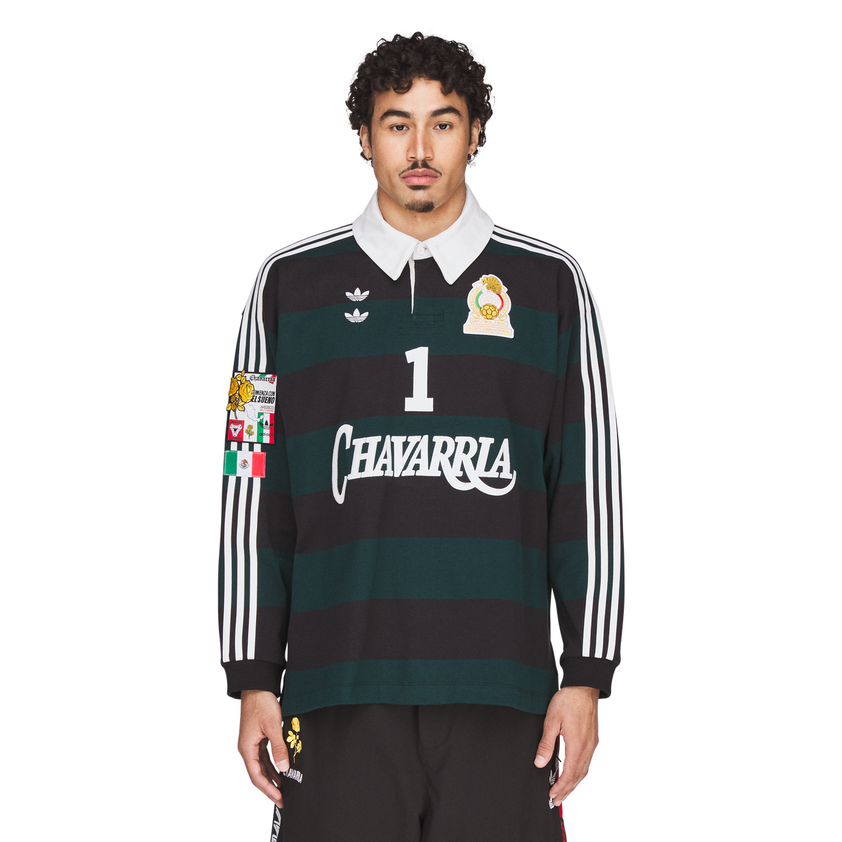 CHAVARRIA LS RUGBY BLACK GREEN LONGSLEEVE