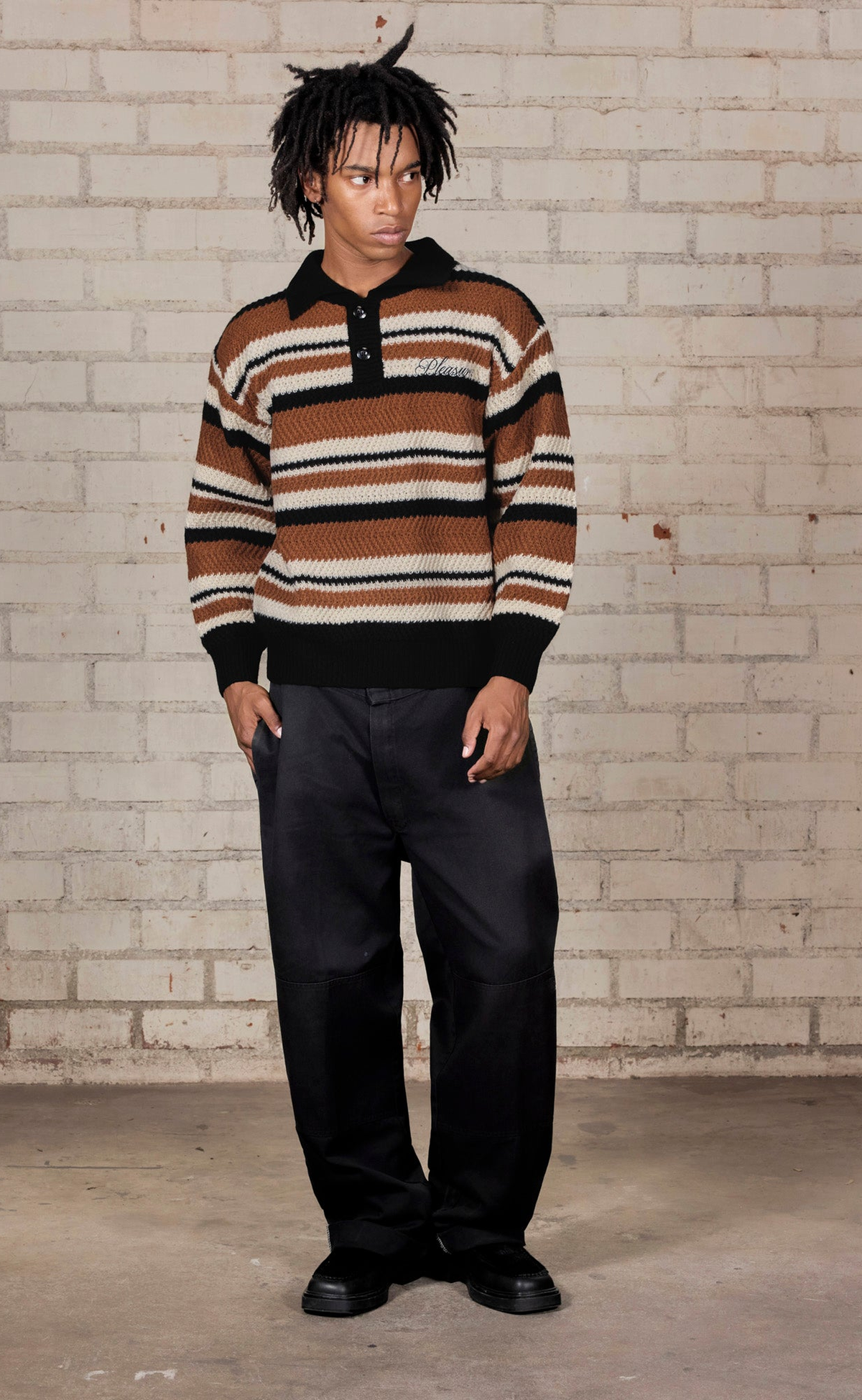 COOPER POLO SWEATER BROWN SWEATER