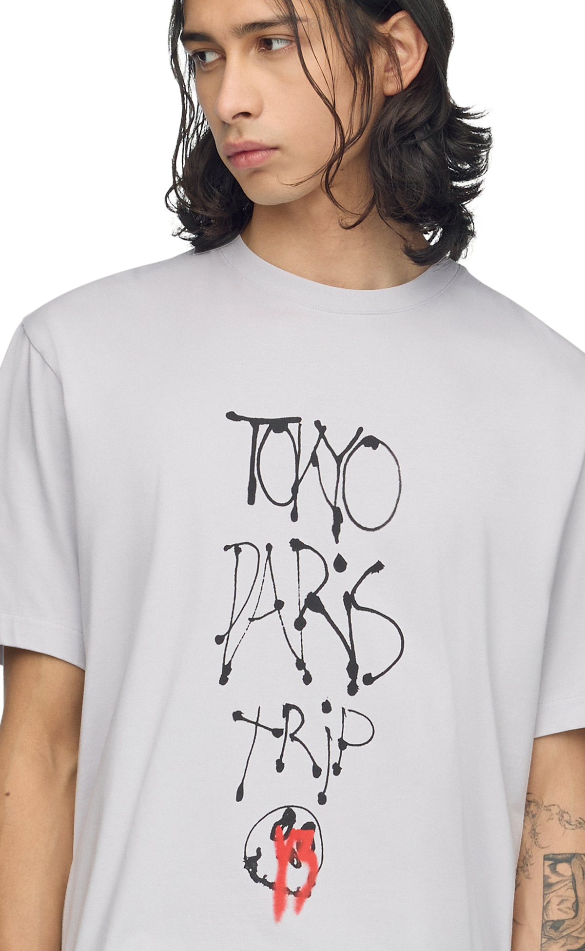 Y-3 CHITO CITY GRAPHIC GREY T-SHIRT