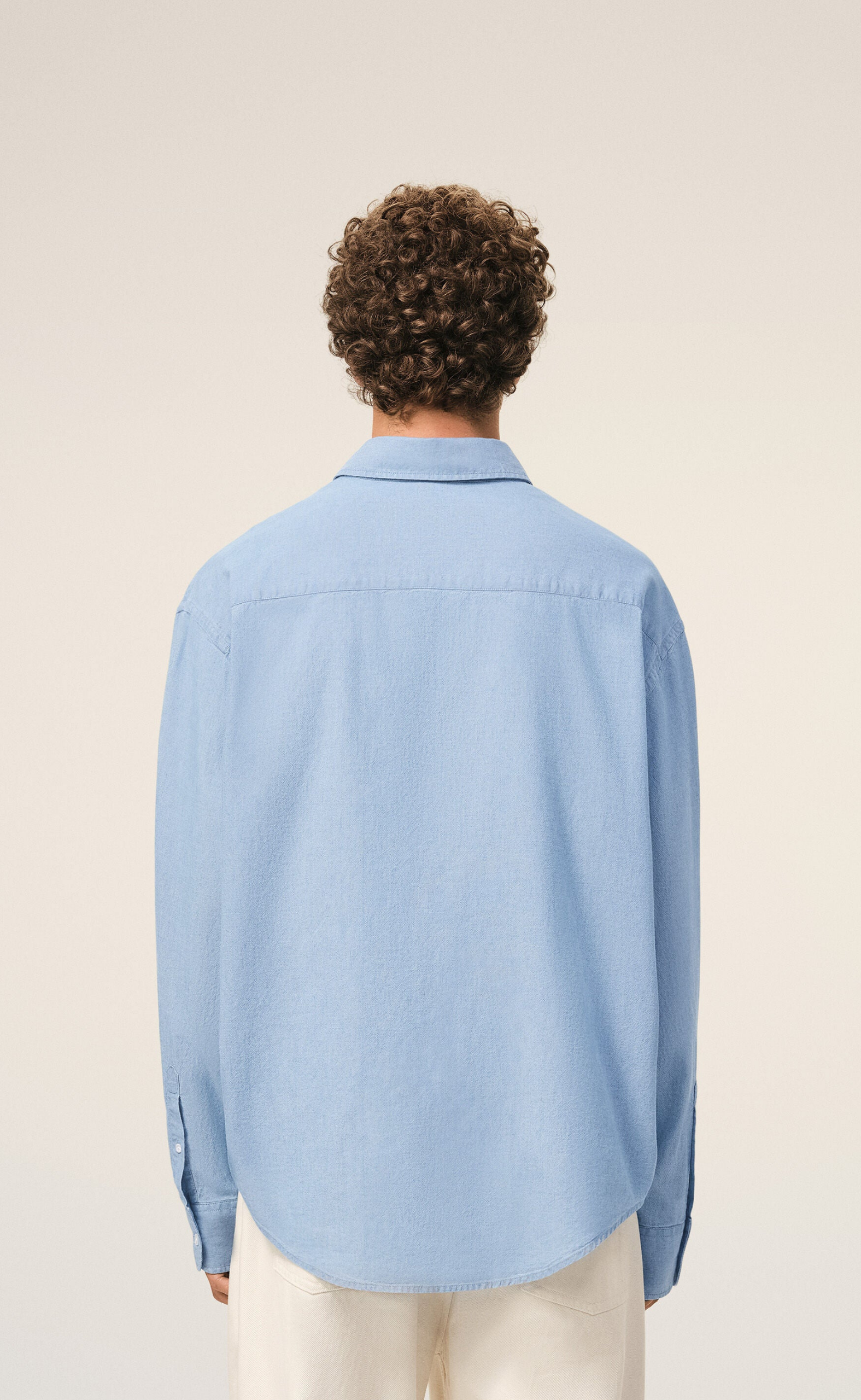 BOXY EMBROIDERED AMI DE COEUR LIGHT BLUE SHIRT