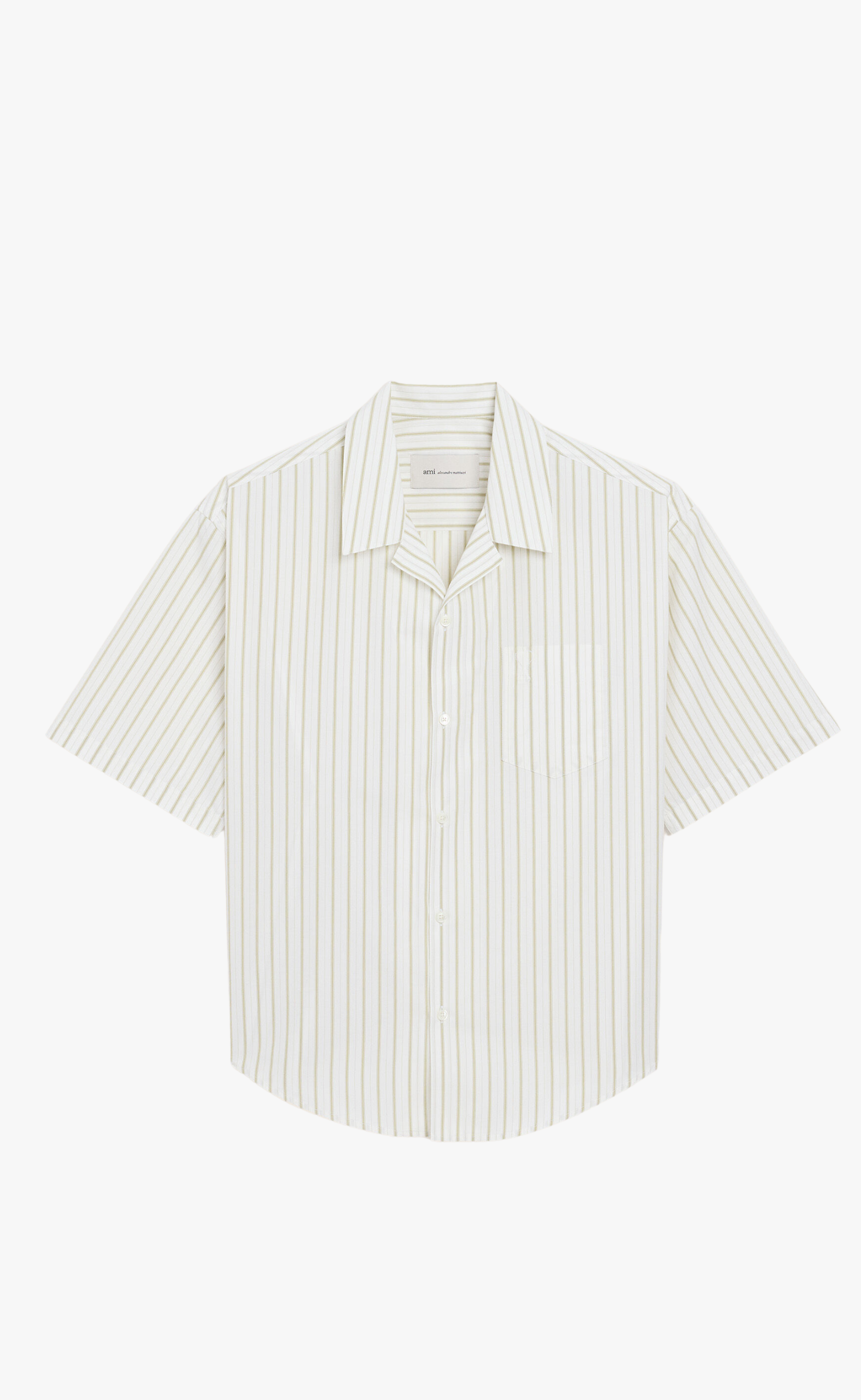 BOXY EMBROIDERED AMI DE COEUR SHORT SLEEVED WHITE SHIRT