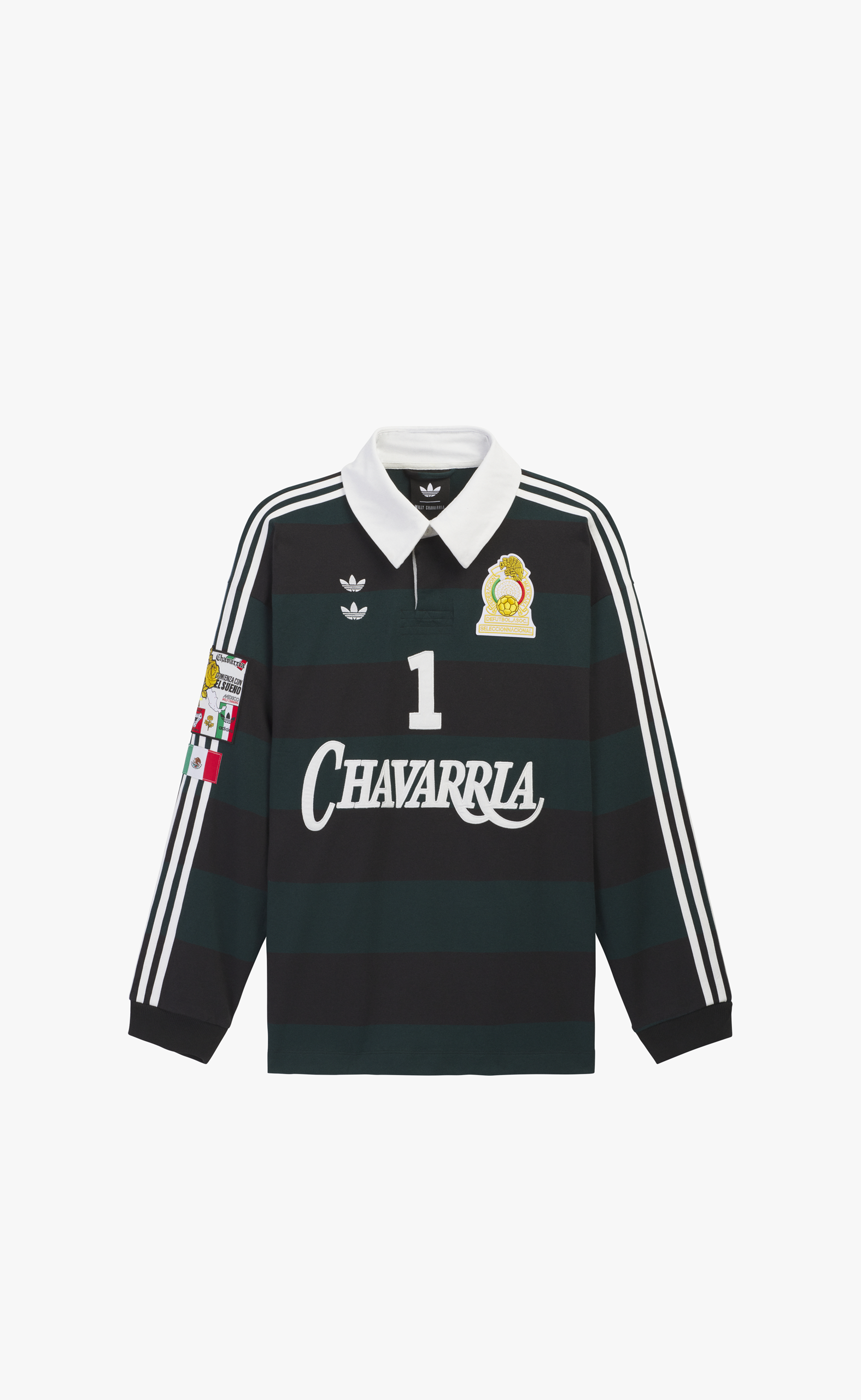 CHAVARRIA LS RUGBY BLACK GREEN LONGSLEEVE