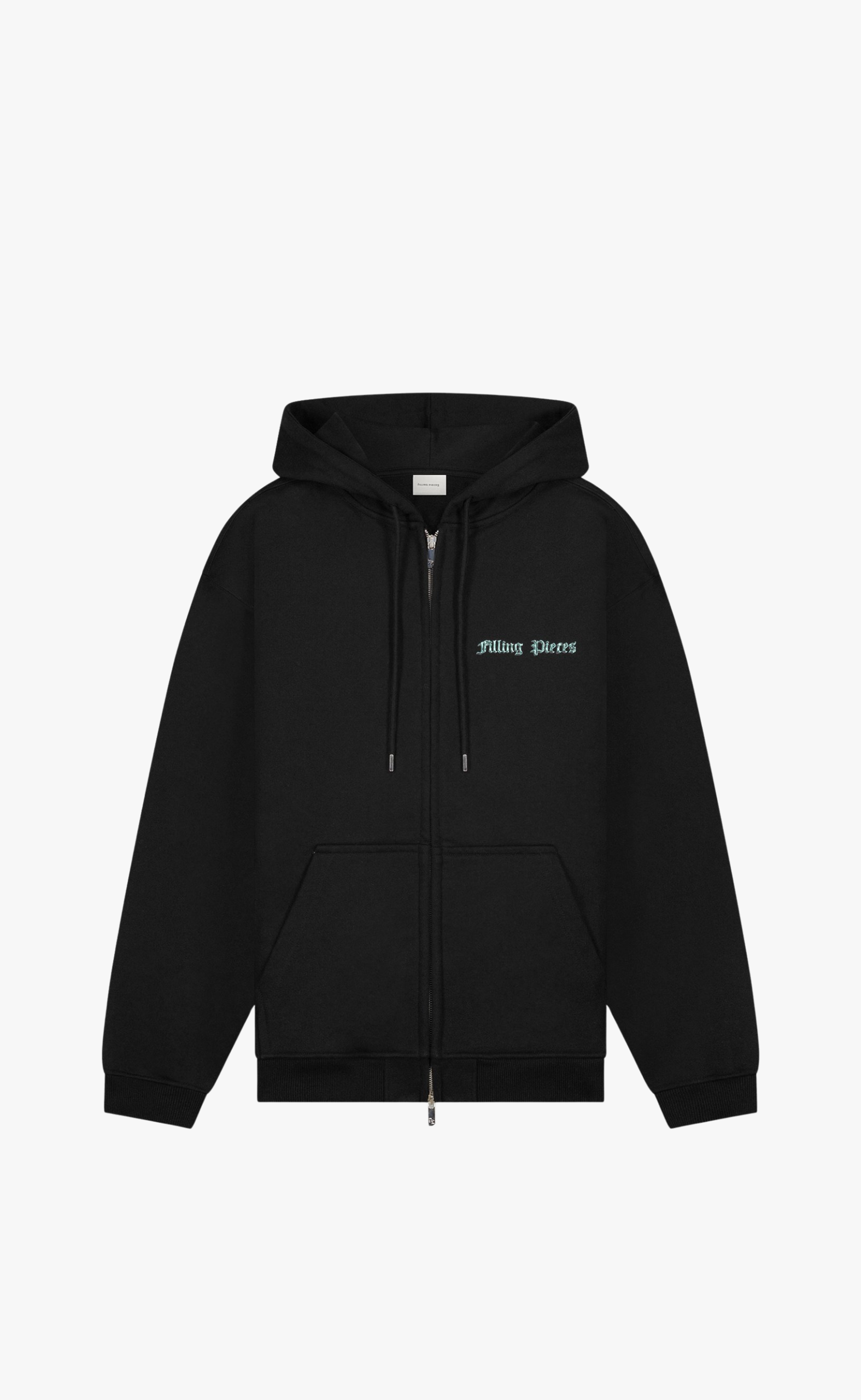 ZIP HOODIE CHROME FLOWER BLACK