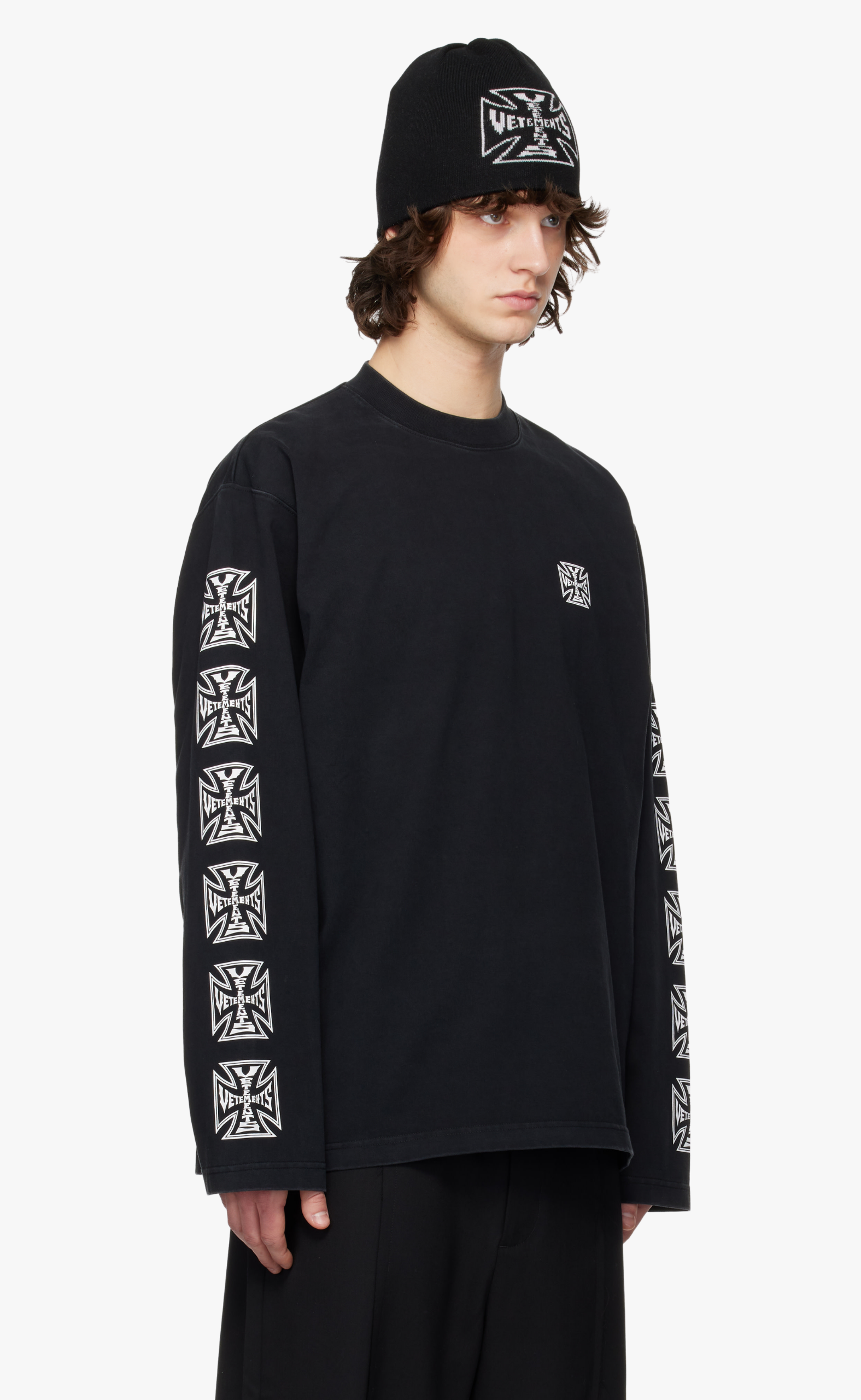 BIKER CROSS BLACK LONGSLEEVE