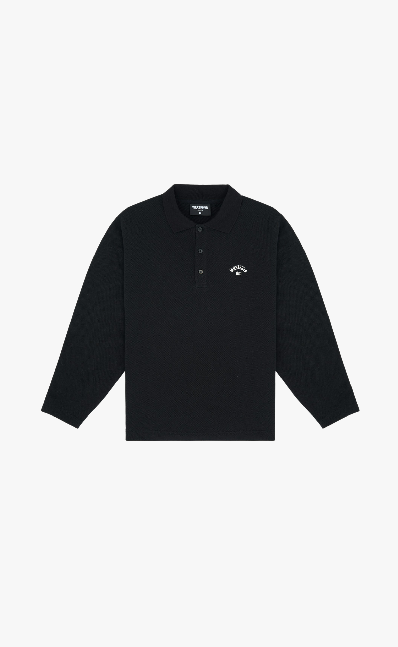 FRENNE POLO JET BLACK LONGSLEEVE