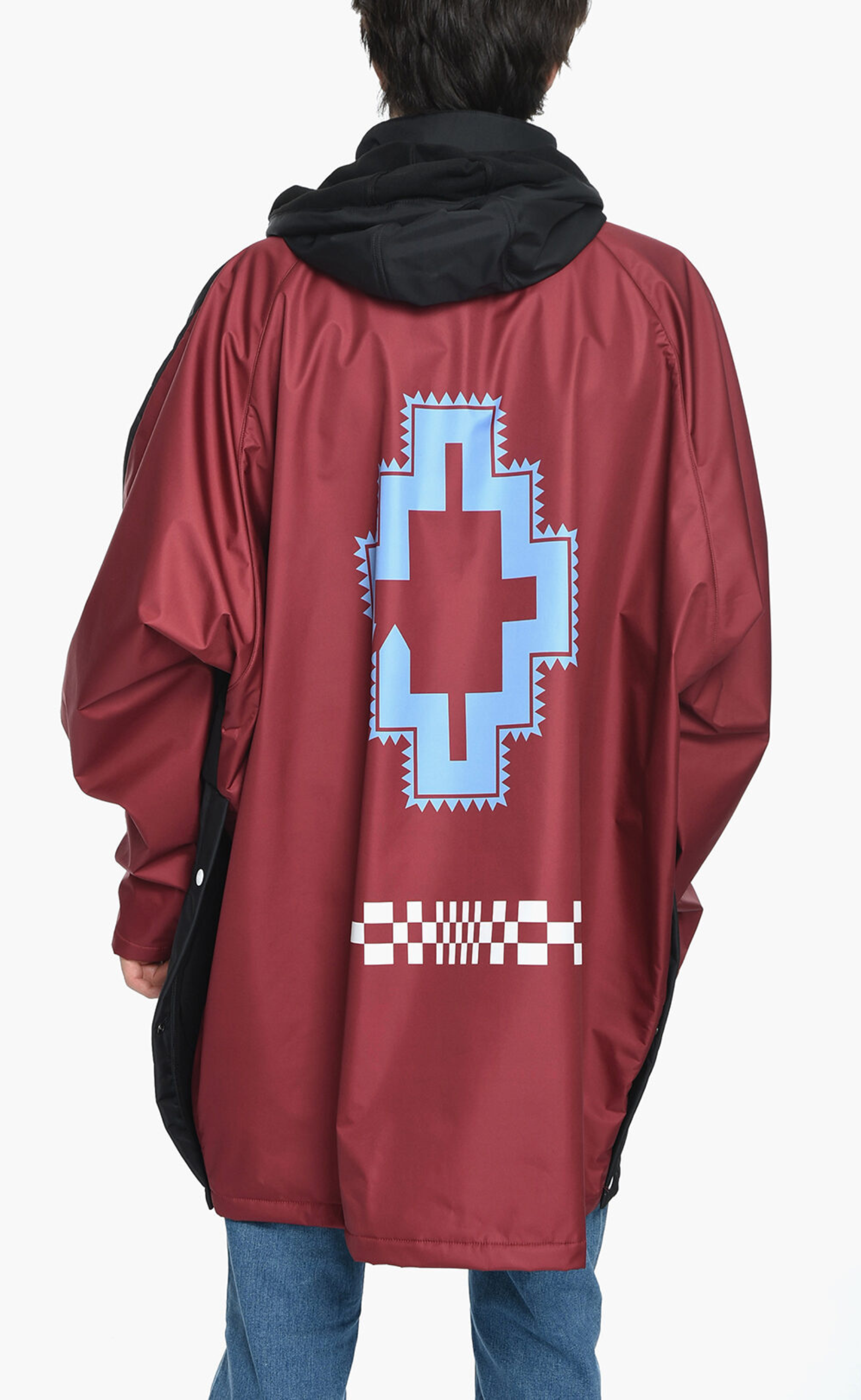 PATCH OVERSIZE WINDBREAKER BLACK BURGUND