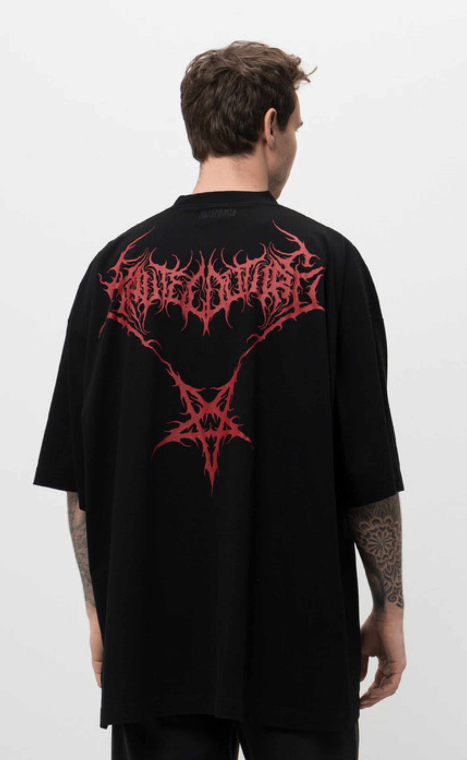 DEATH METAL OVERSIZED BLACK RED T-SHIRT