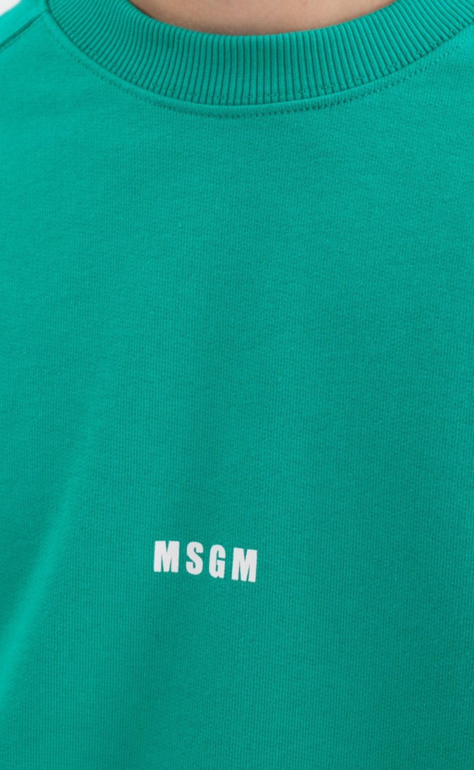 MICRO LOGO EMERALD GREEN CREWNECK