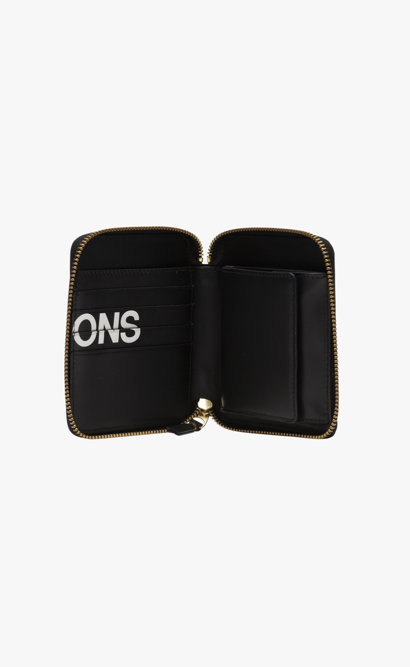 CDG Huge Logo Full Zip Black Wallet