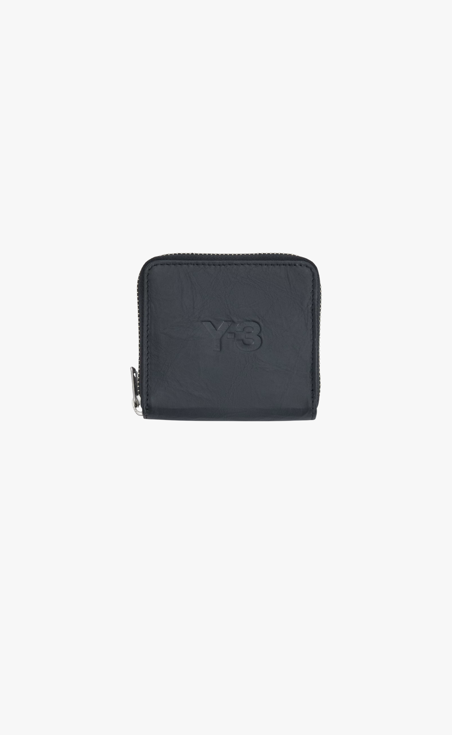 CRINKLE LEATHER BLACK WALLET