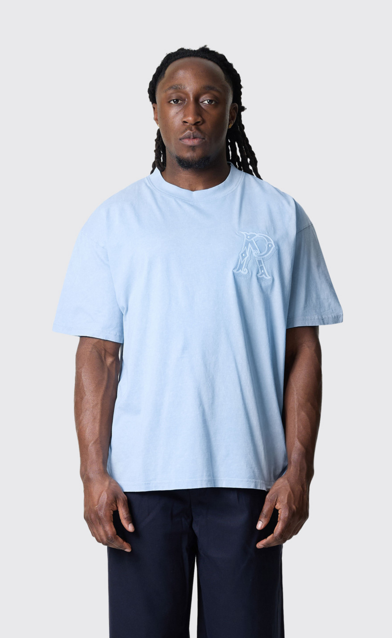 WESTERN INITIAL MOUNTAIN BLUE T-SHIRT