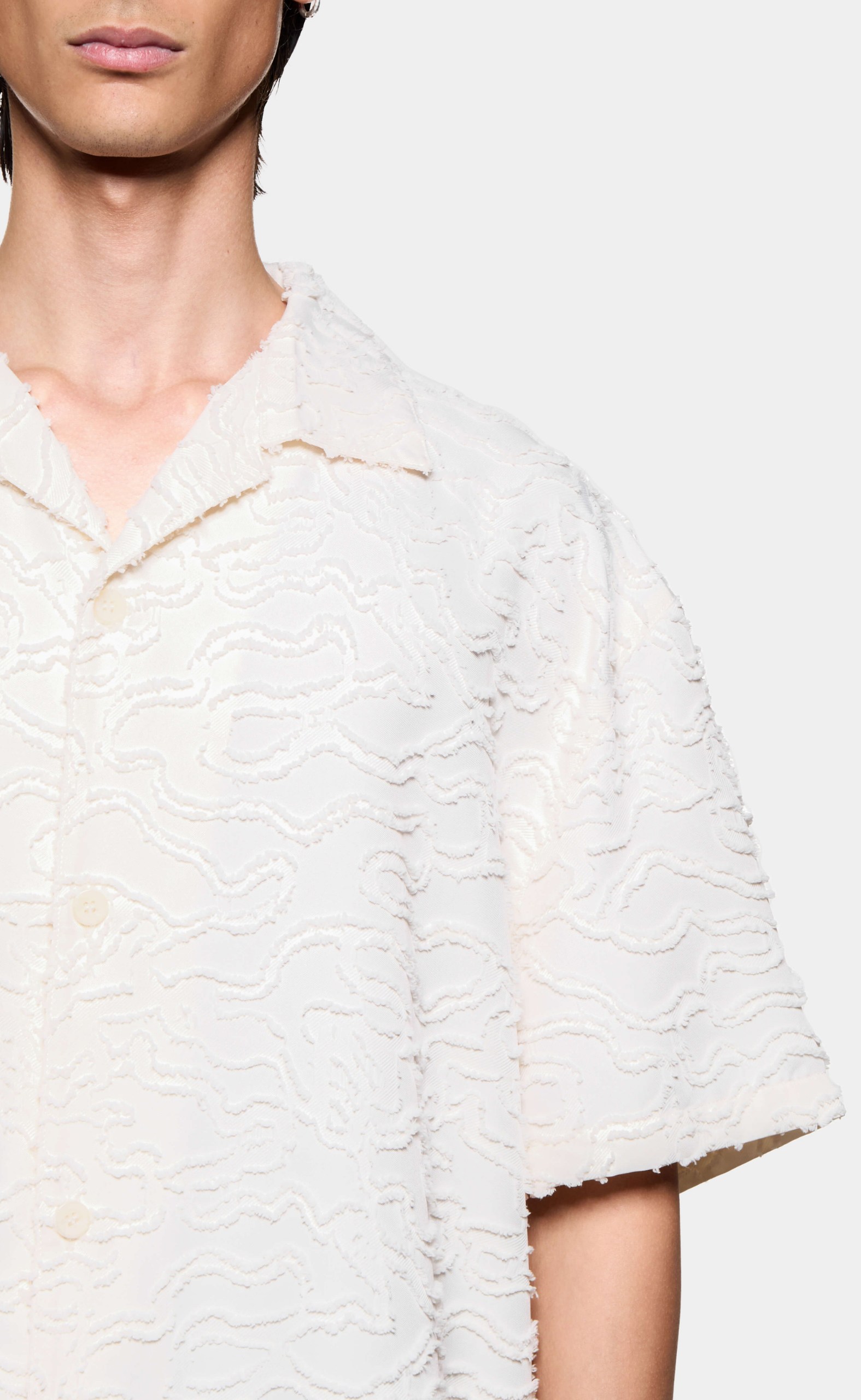 JACQUARD FRINGE VACATION BONE SHIRT