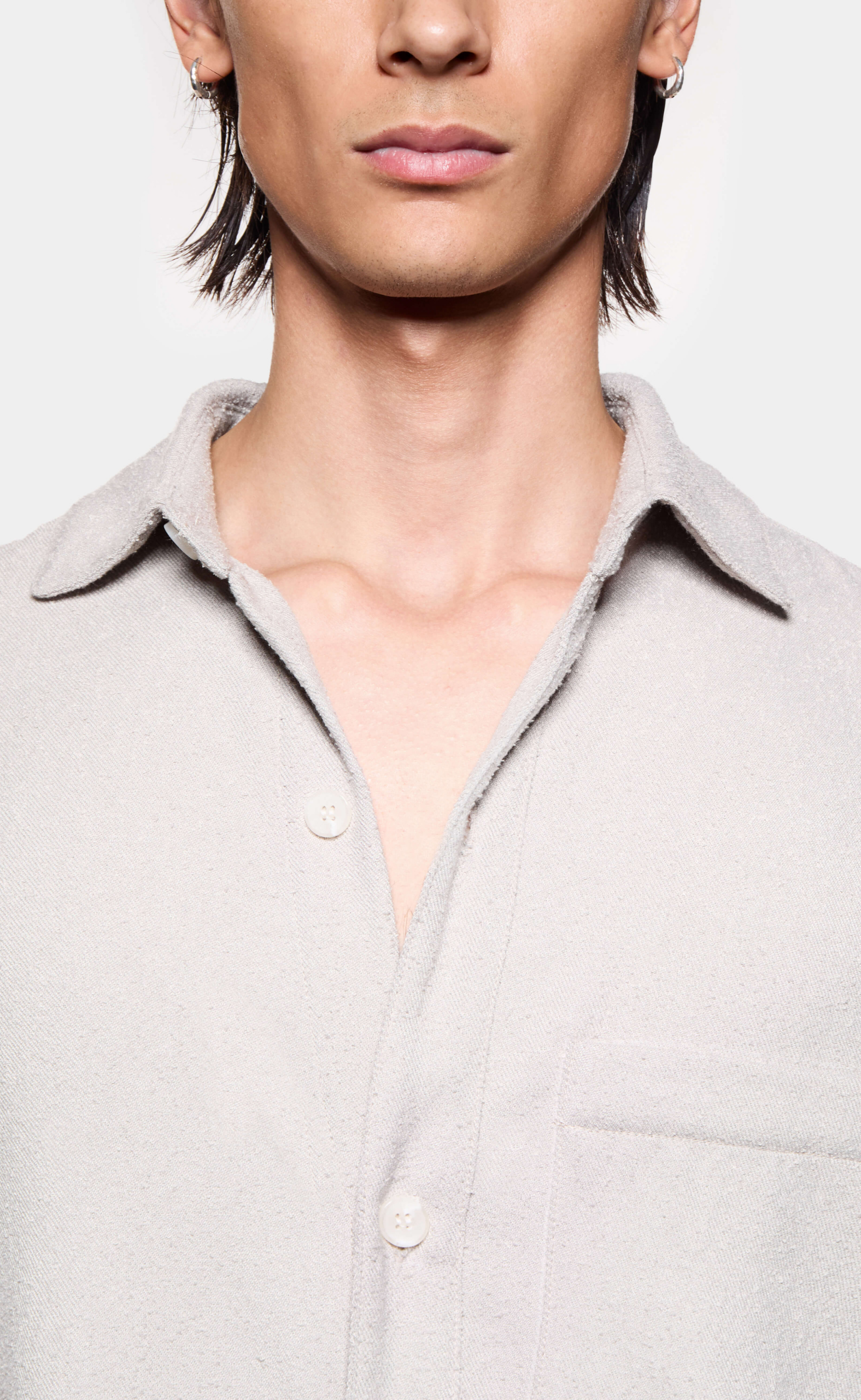 TWISTED WEAVE BOX DRESS STONE SHIRT