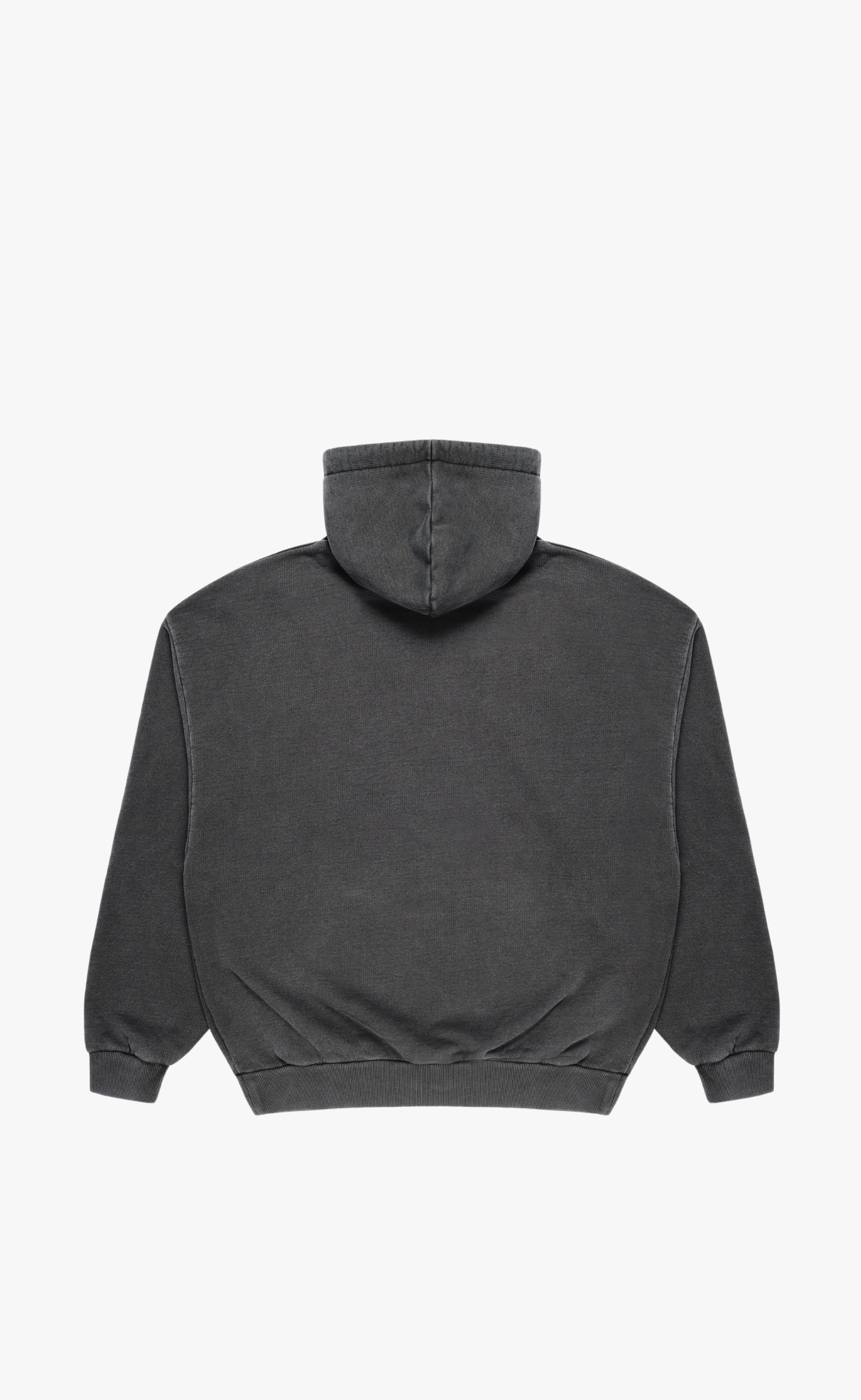 UNIFORM ZIP PIGMENT BLACK HOODIE