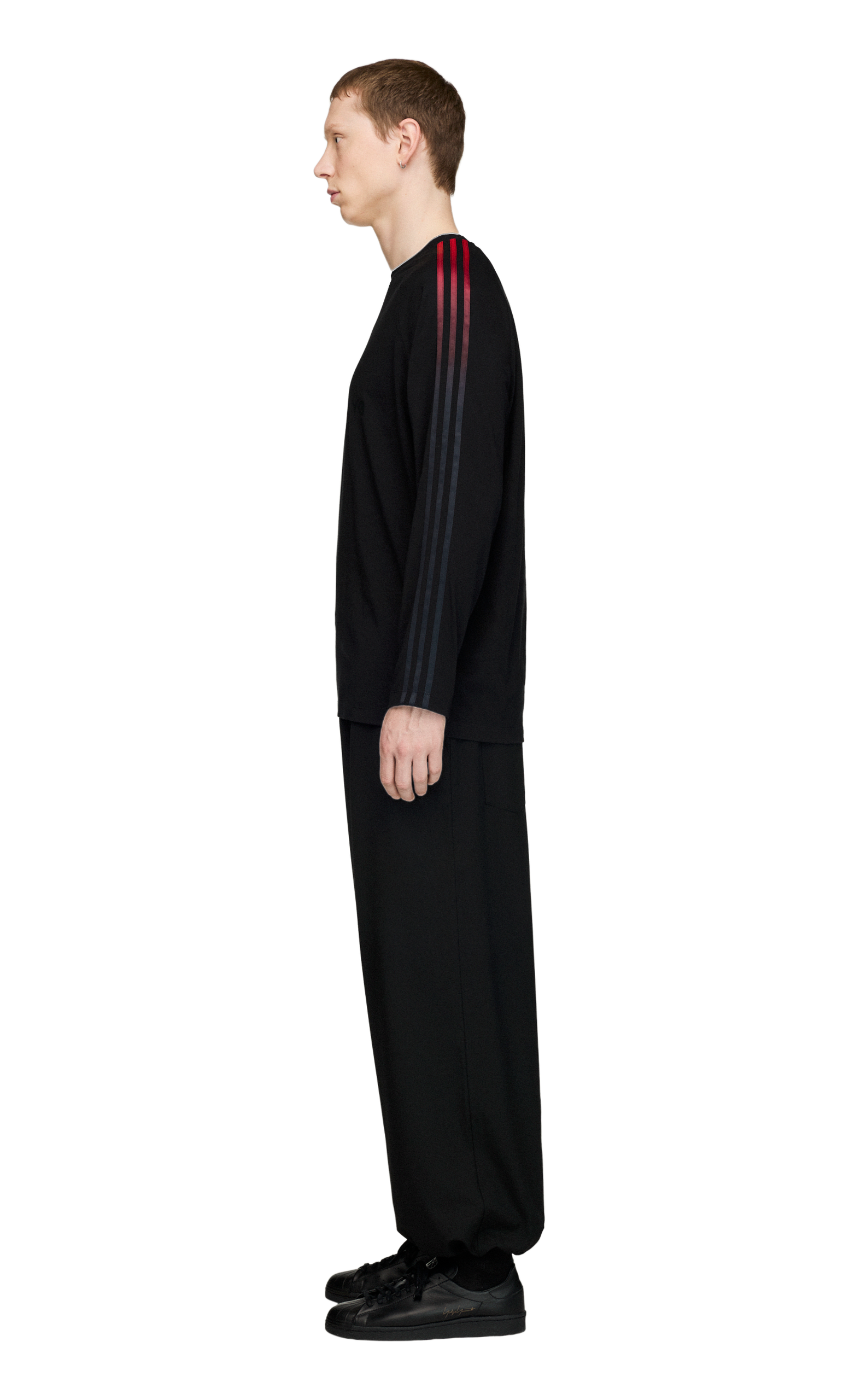 Y-3 OVERSIZED GRADIENT STRIPES BLACK LONGSLEEVE