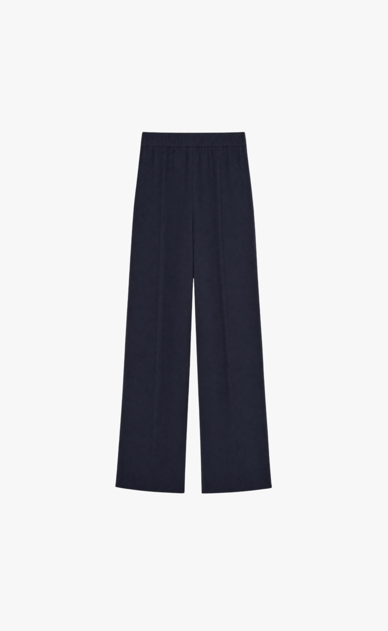 PLEATED STRAIGHT-LEG NAVY PANTS
