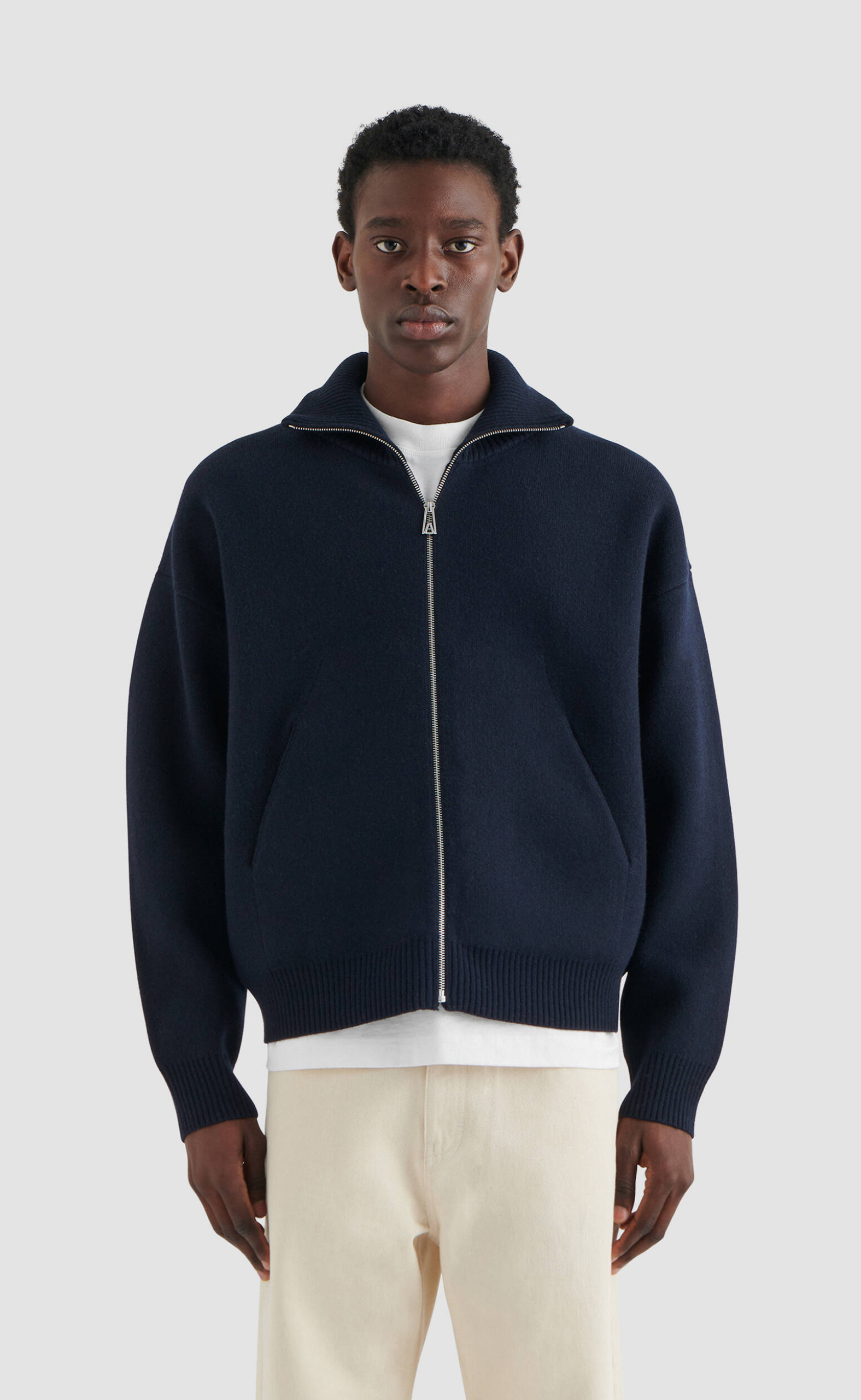 CORE ZIP-UP NAVY SWEATER